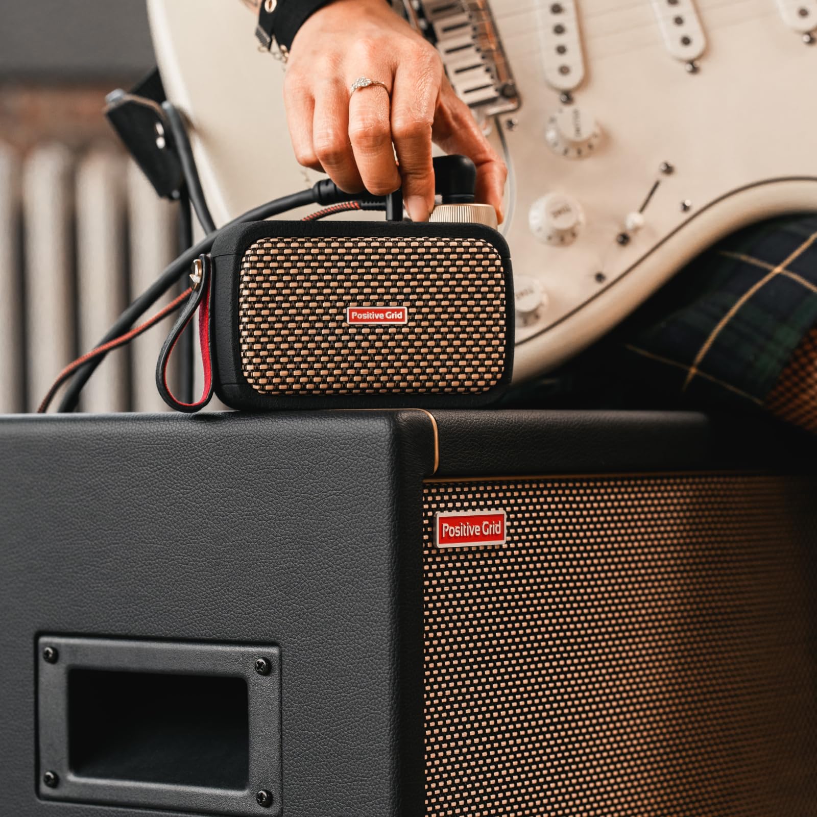 Positive Grid Spark Cab Powered Guitar Amp Speaker Cabinet For Spark Series Amps, Multiple Instruments, Modelers, And More