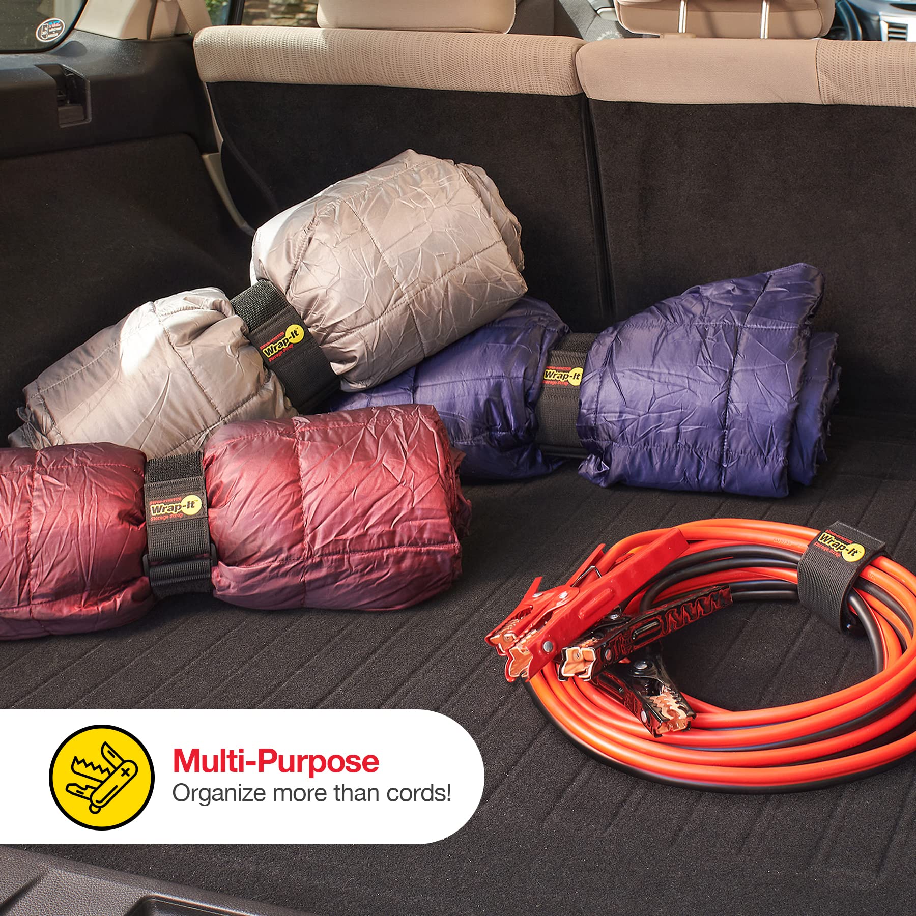 Super Stretch Wrap It Storage Straps (Assorted 8 Pack)   Elastic Hook And Loop Cinch Straps   Extension Cord Organizer, Hose, Ro