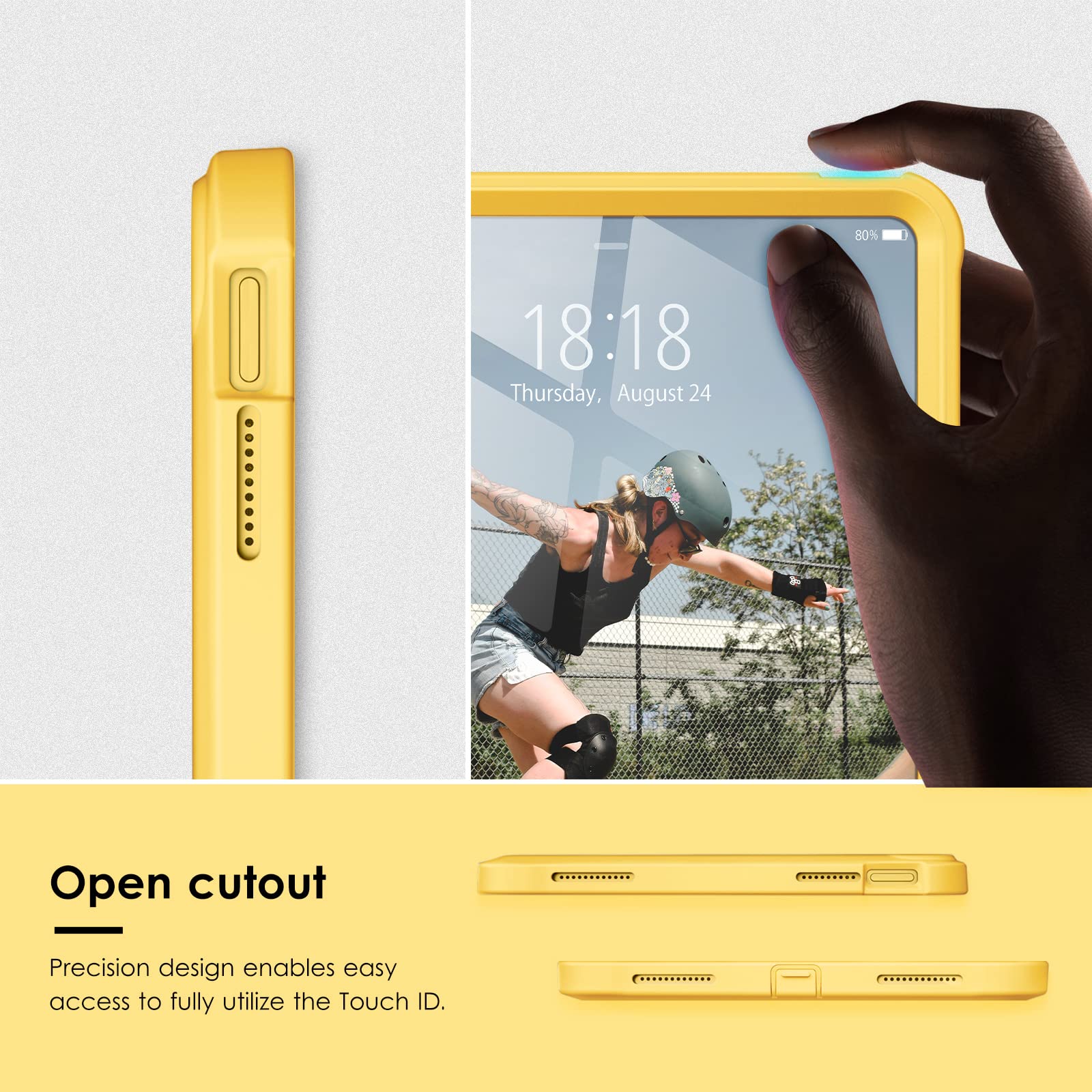 Vikesi For Ipad 10Th Generation Kickstand Protective Case 2022,Ipad 10.9 Inch Shockproof Cover With Matte Frosted Back   Banana