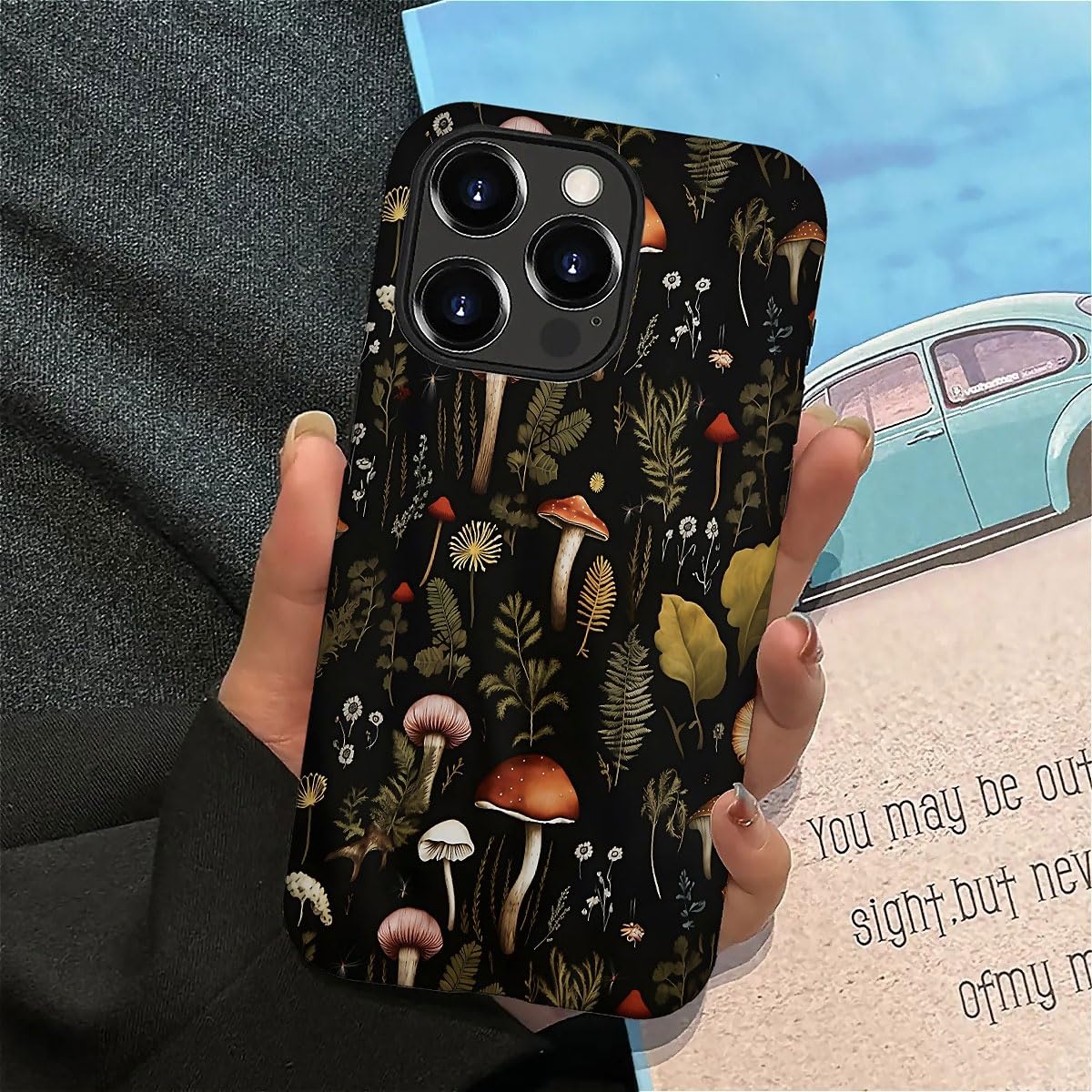 Seized Case Compatible With For Iphone 16 Pro,Vintage Mushroom Snail Daisy Leaf Phone Case For Girl Women Boy Men,Durable Protec