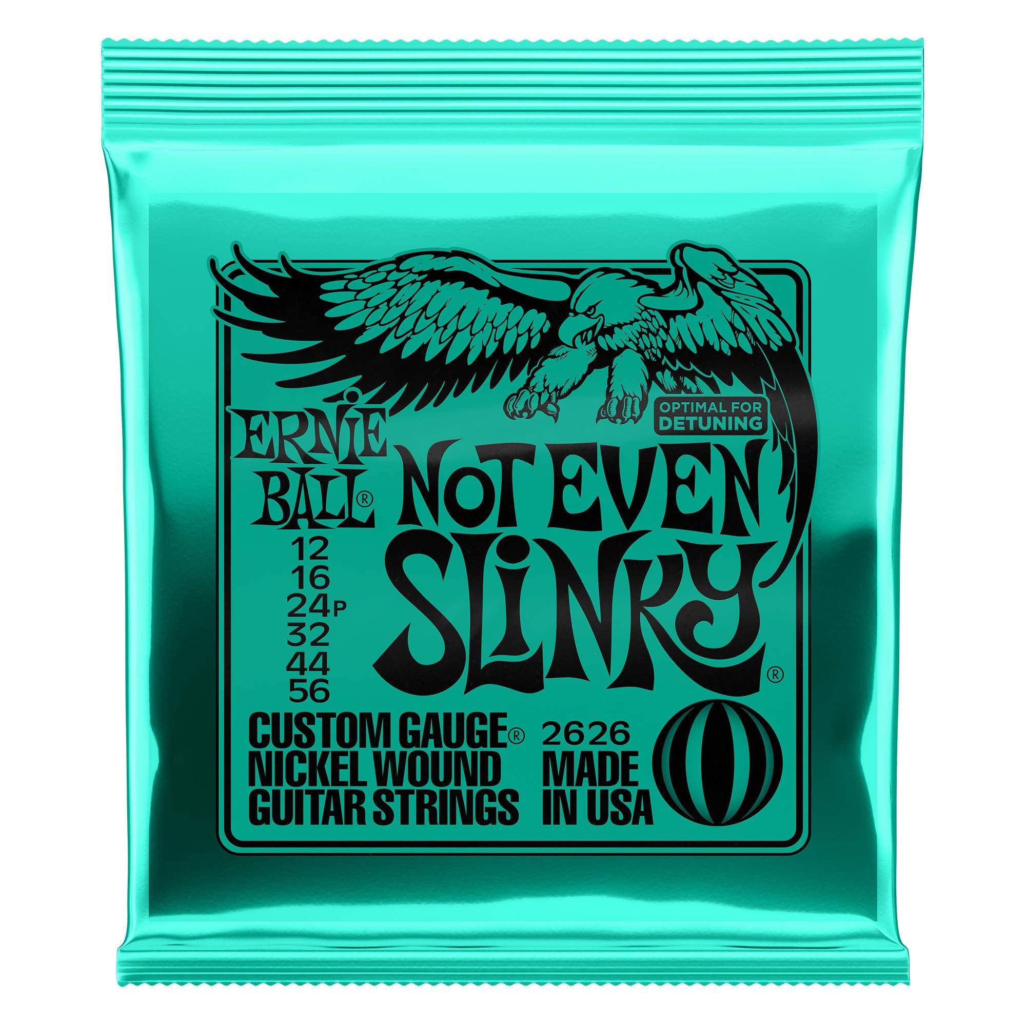 Ernie Ball Lot/12 Not Even Slinky Electric Guitar Strings, Gauges 12-56, P02626