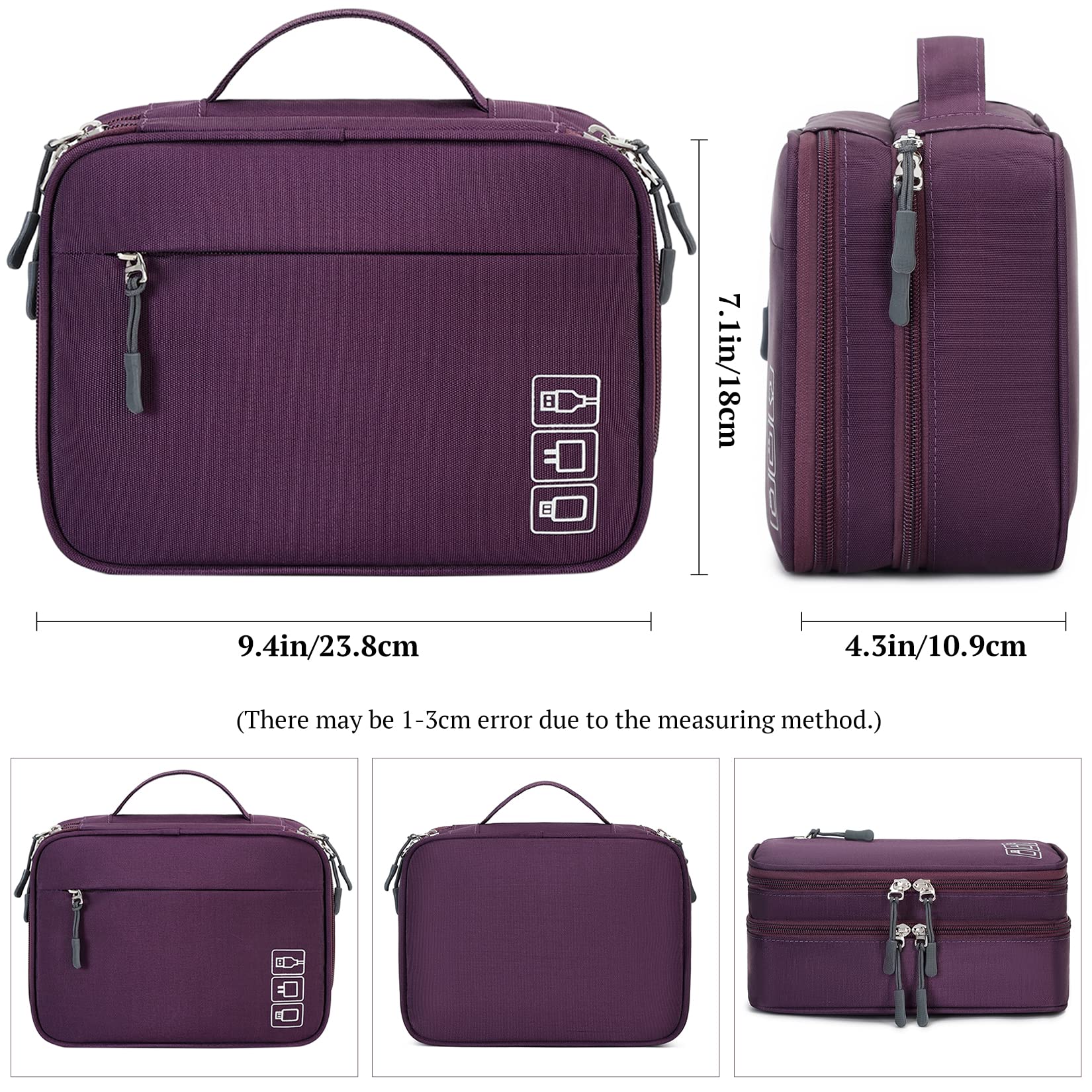 Mirlewaiy Electronic Organizer Accessory Tech Pouch Water-Resistent Travel Cable Storage Bag For Charger, Cables, Power Bank, Ha