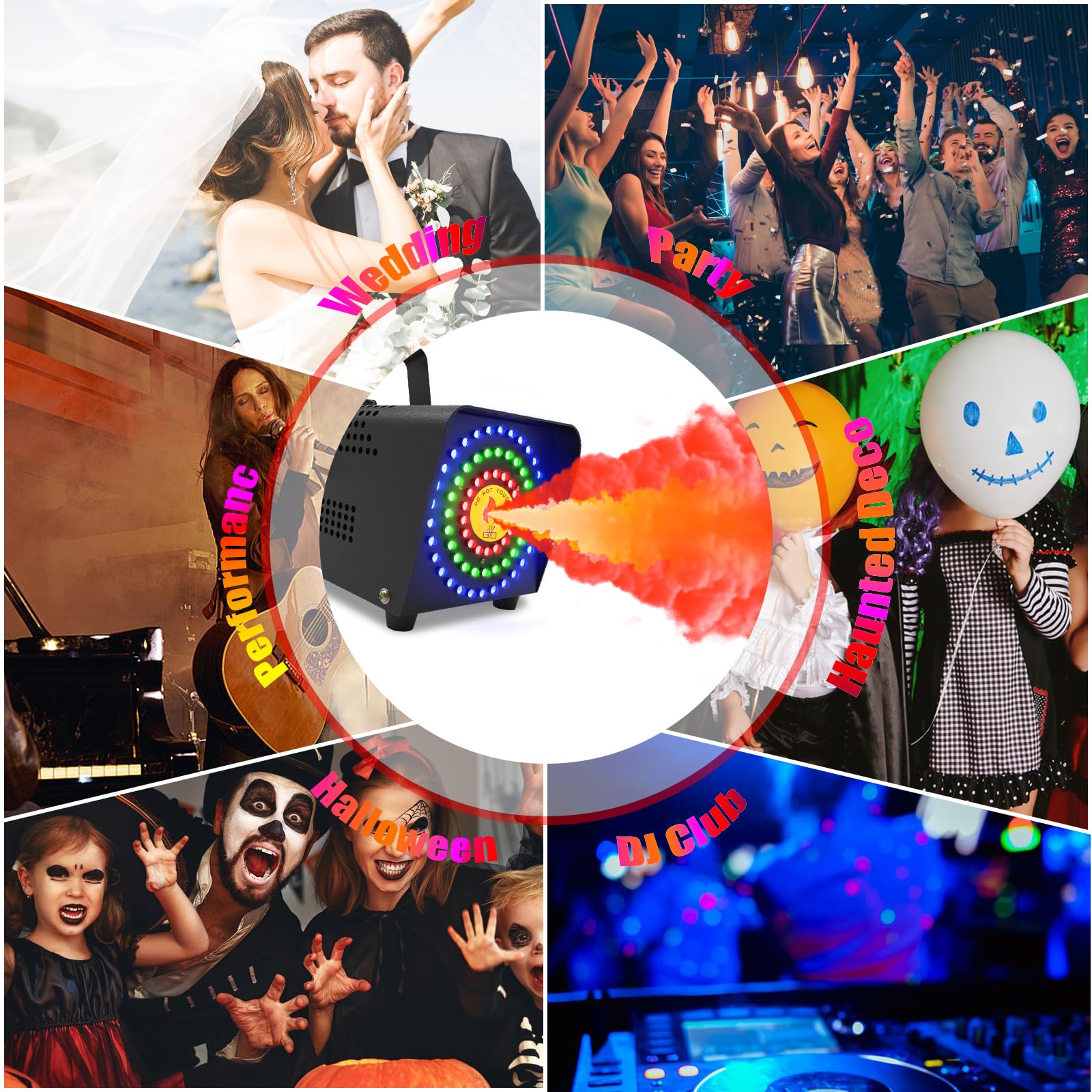 Imone Christmas Fog Machine 72 Led In Circle For Dazzling Effects,Smoke Machine,Fog Machine With Remote Control,Fog Machine Outd