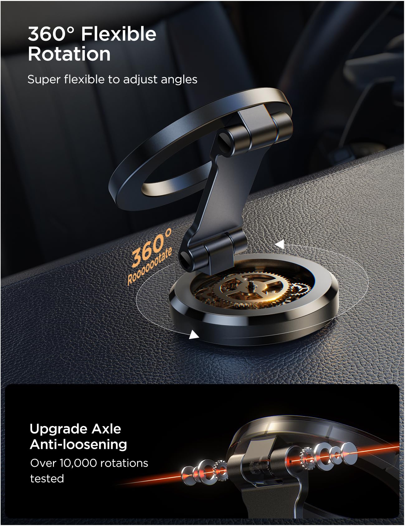 Joyroom Fits Iphone 16/16 Pro Max Magsafe Car Mount, [All Metal & 360 Adjustment] Magnetic Phone Holder For Car With N55 Strong