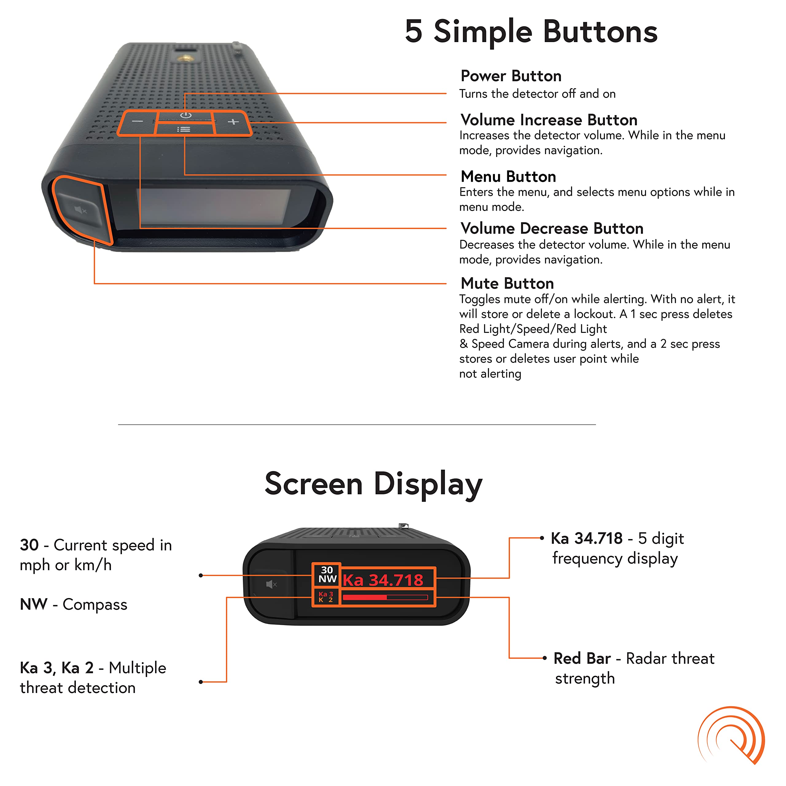 Radenso Ds1 Extreme Range Radar Detector   Magnet Mount, Bluetooth, Color Oled Display, Less False Alerts, Auto Gps Lockouts, Us