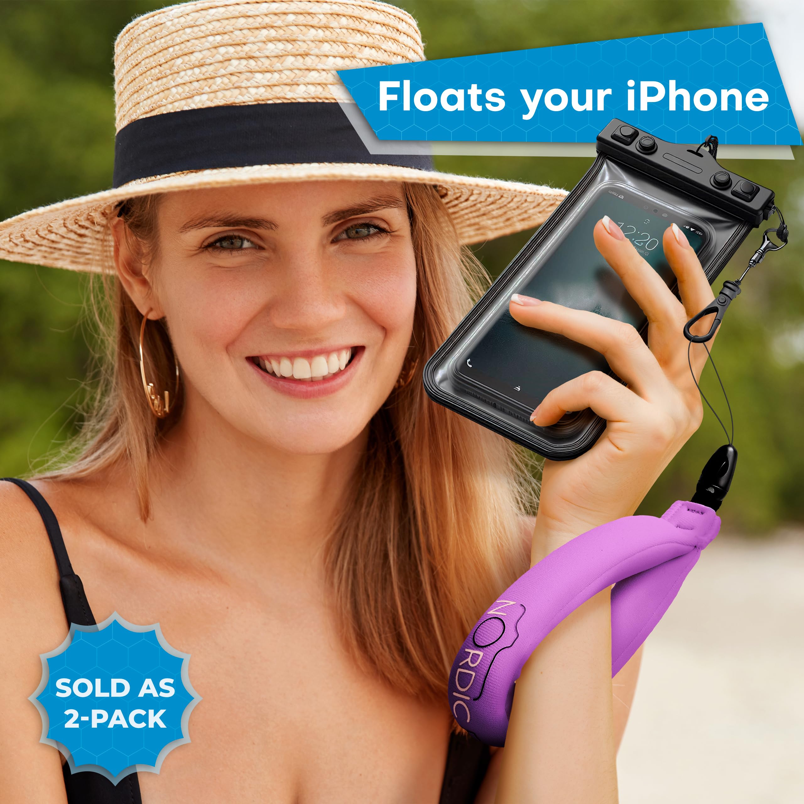 Waterproof Camera Float (2 Pack) Floating Strap For Gopro Hero12, Dji Action 4, Insta360 Ace Pro, Olympus Tough Tg 6, & Many Mor