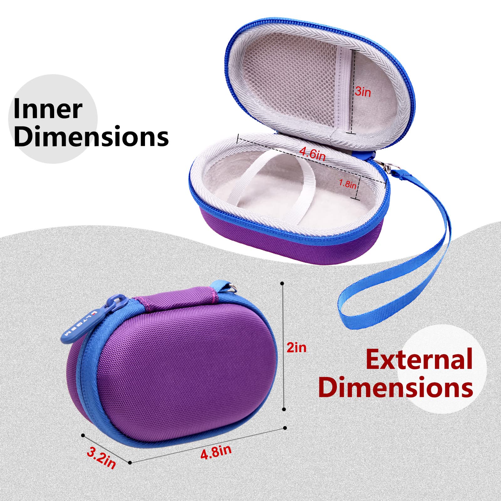 Ltgem Case Compatible With Logitech Pop & Pebble Mouse 2 M350S/M350/M355/M340/I345 Mouse, Purple