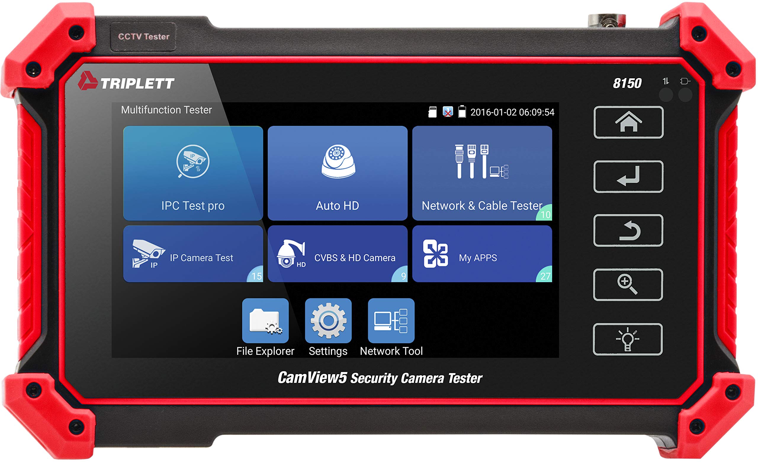 Triplett 8150 Camview Ip Pro 5 Cctv Security Camera Tester With 5'' Touchscreen   4K / 1080P Ip, Analog, Tvi, Cvi, Ahd