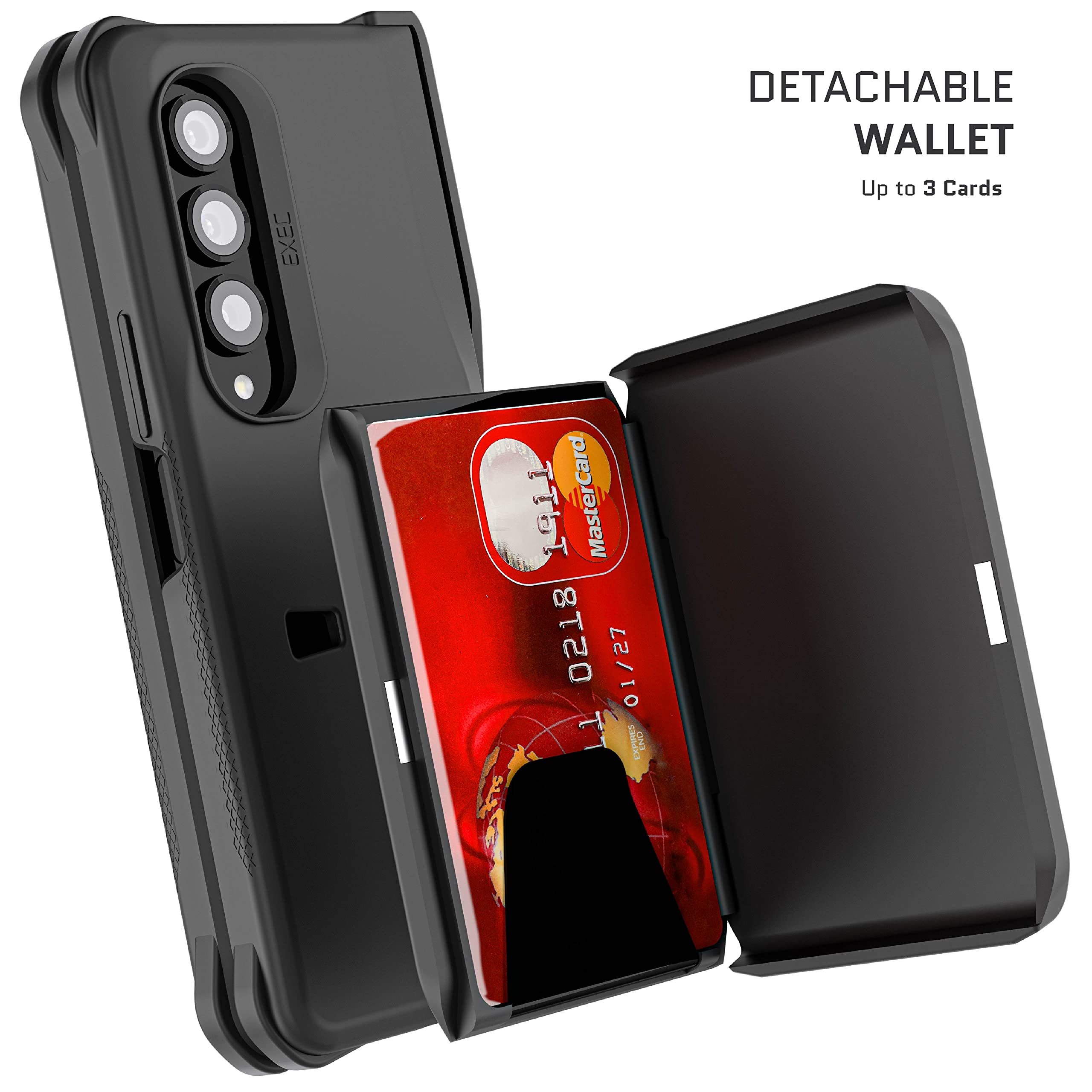 Ghostek Exec Wallet Case For Galaxy Z Fold 4 With Magnetic Credit Card Holder, Hinge Protection, Wireless Charging, 7.6 Screen (
