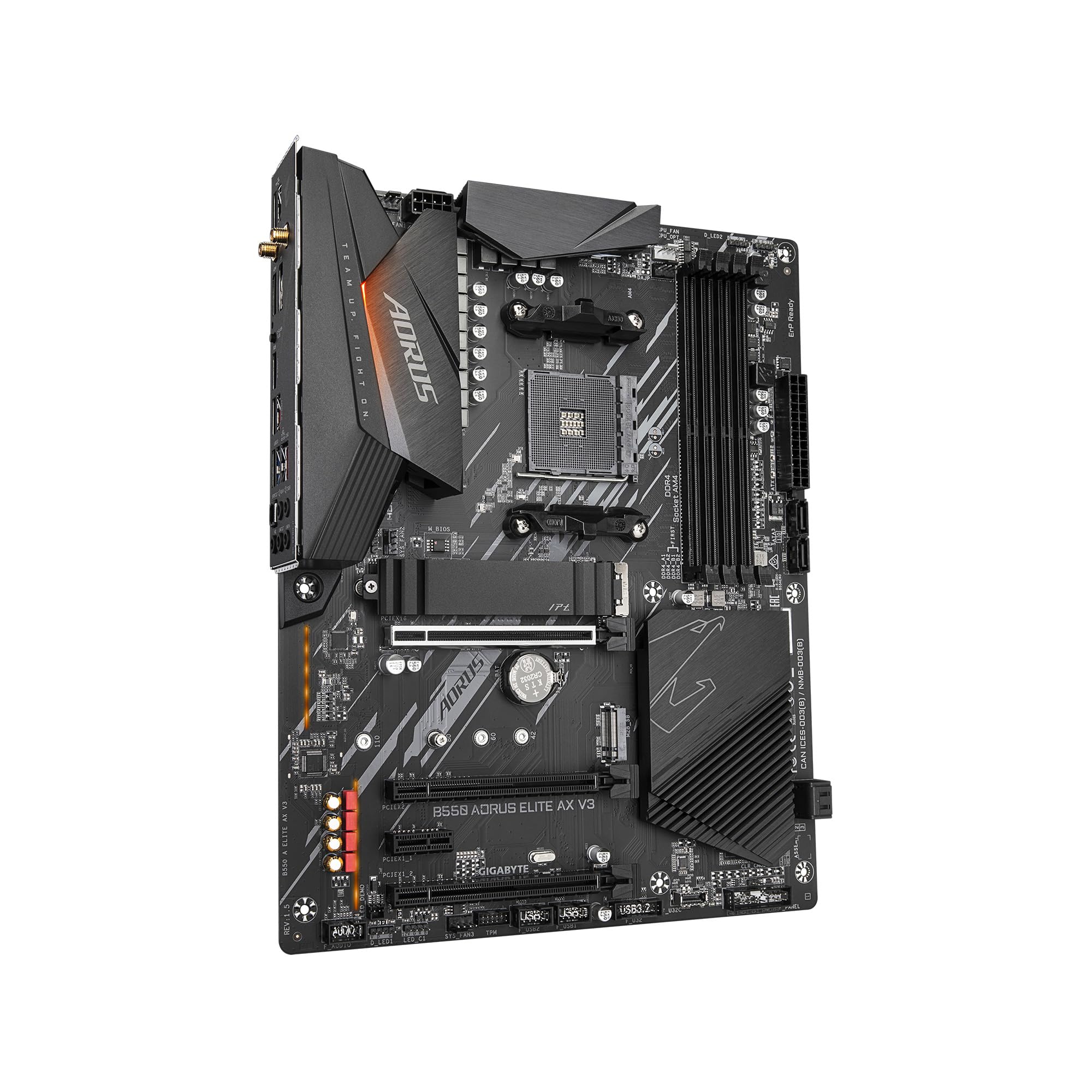 Gigabyte B550 Aorus Elite Ax V3 Am4 Amd B550 Atx Motherboard With Dual M.2, Sata 6Gb/S, Usb 3.2 Gen 2, Wi Fi 6, 1Gbe Lan, Pcie 4