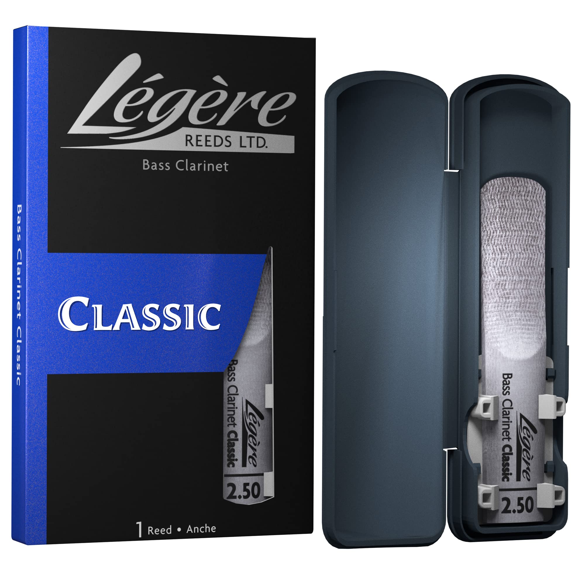 L  gre Reeds - Bass Clarinet Reed, Classic, Strength 2.50 (BC2.50) - Premium Synthetic Woodwind Reed