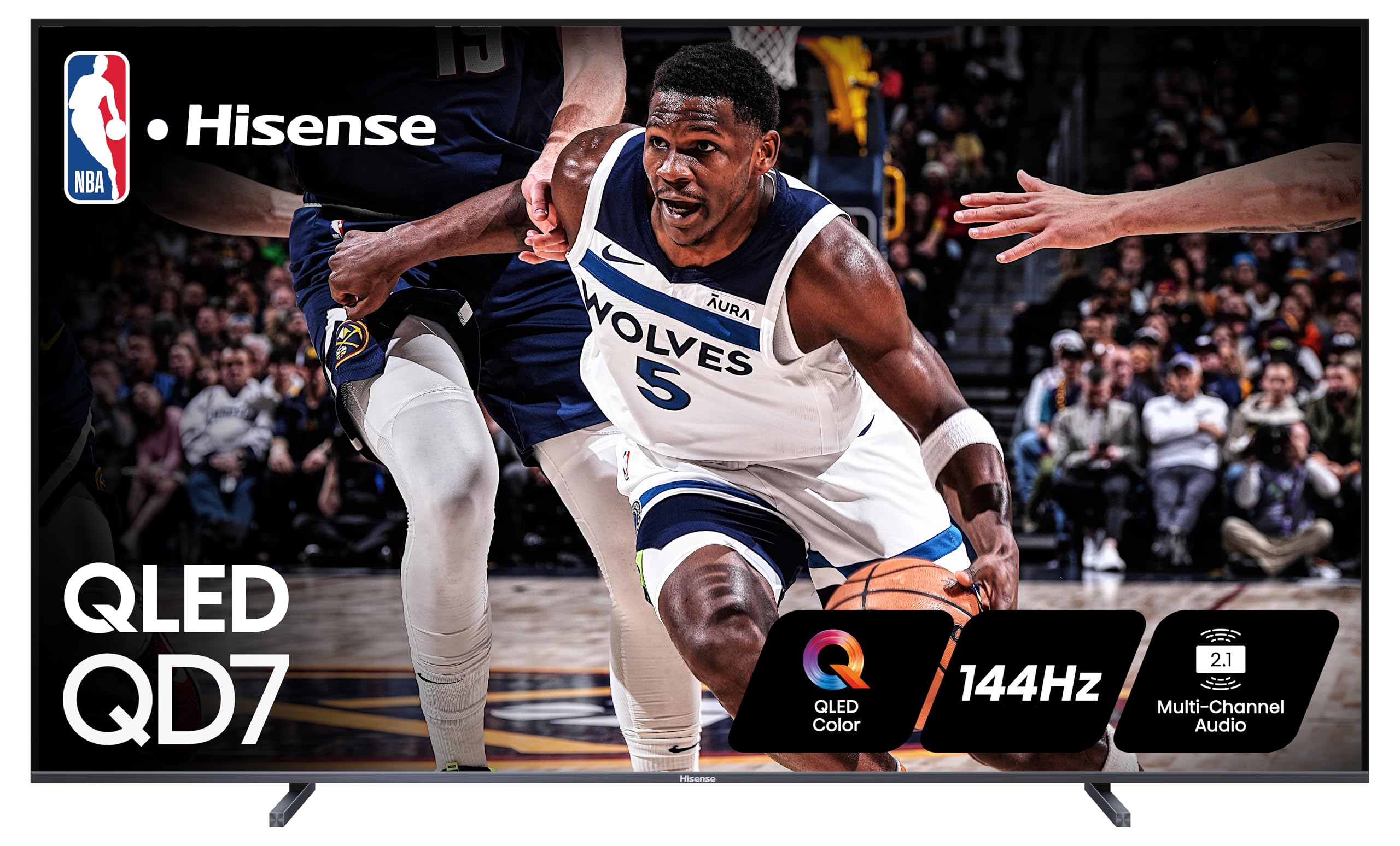 Hisense 100 Inch Class Qd7 Series Qled 4K Uhd Google Smart Tv (100Qd7N, 2024 Model)   Qled, Native 144Hz, Motion Rate 240, Direc