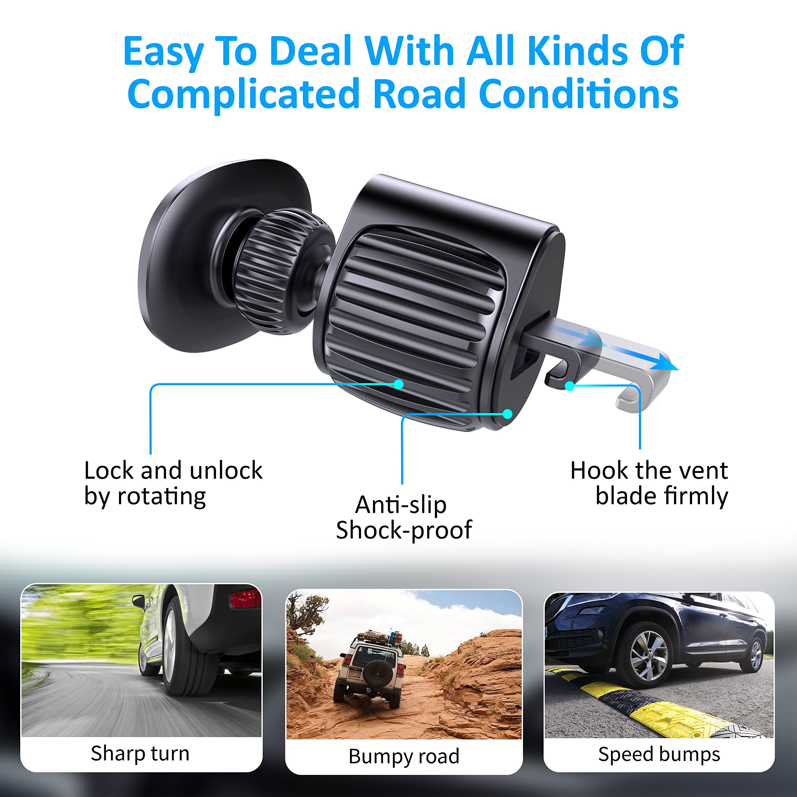 Tt&C Phone Holder For Car Universal Magnetic N52 6Pc Air Vent Phone Mount For Car, 360 Adjustable Super Strong Magnet For Iphone