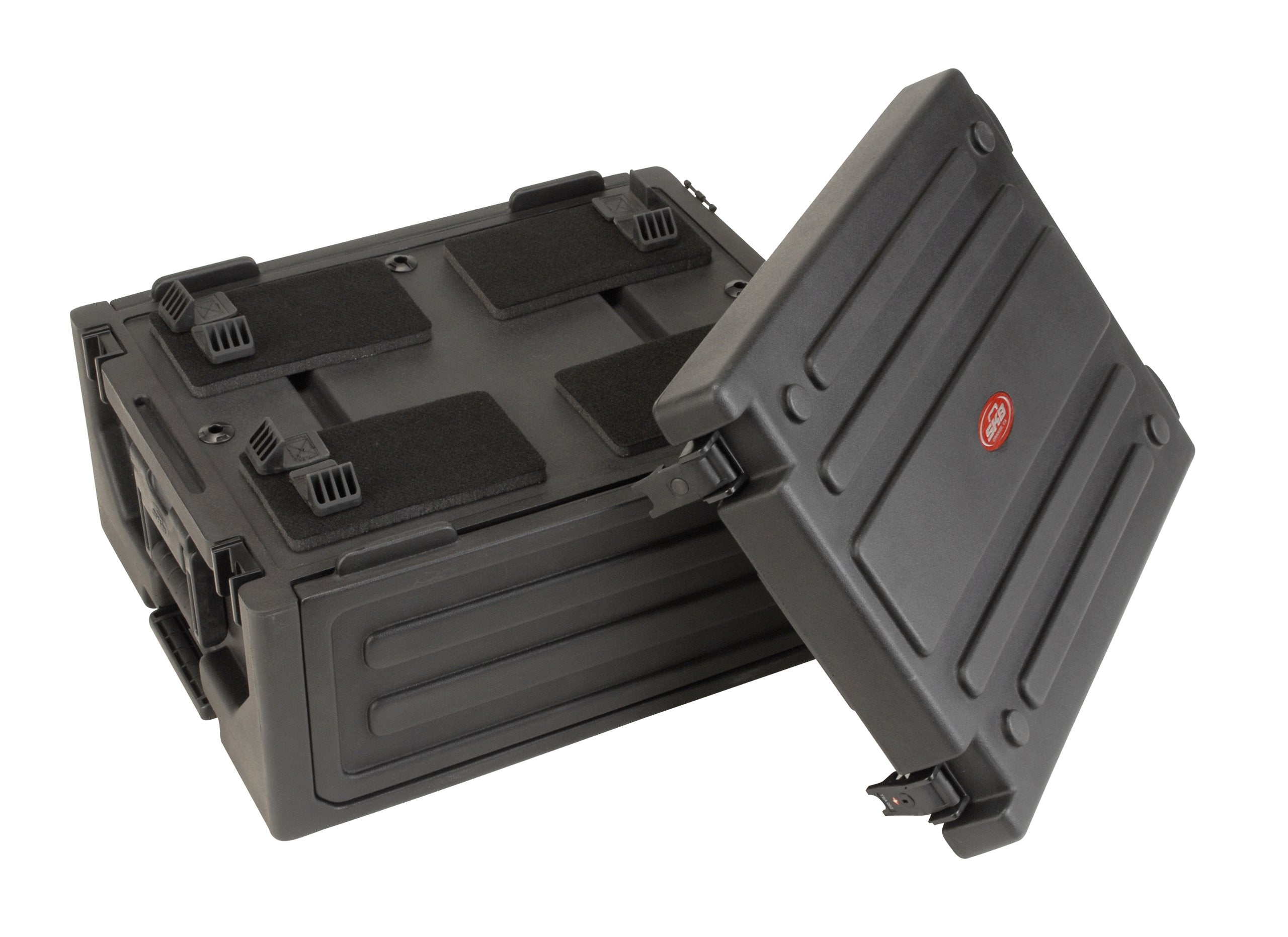 Skb Cases 1Skb19 Rsf4U Roto Molded 4U Studio Flyer Rack Case, Rack Space For Recording Gear, 21.5'' X 15.5'' Surface For Laptops