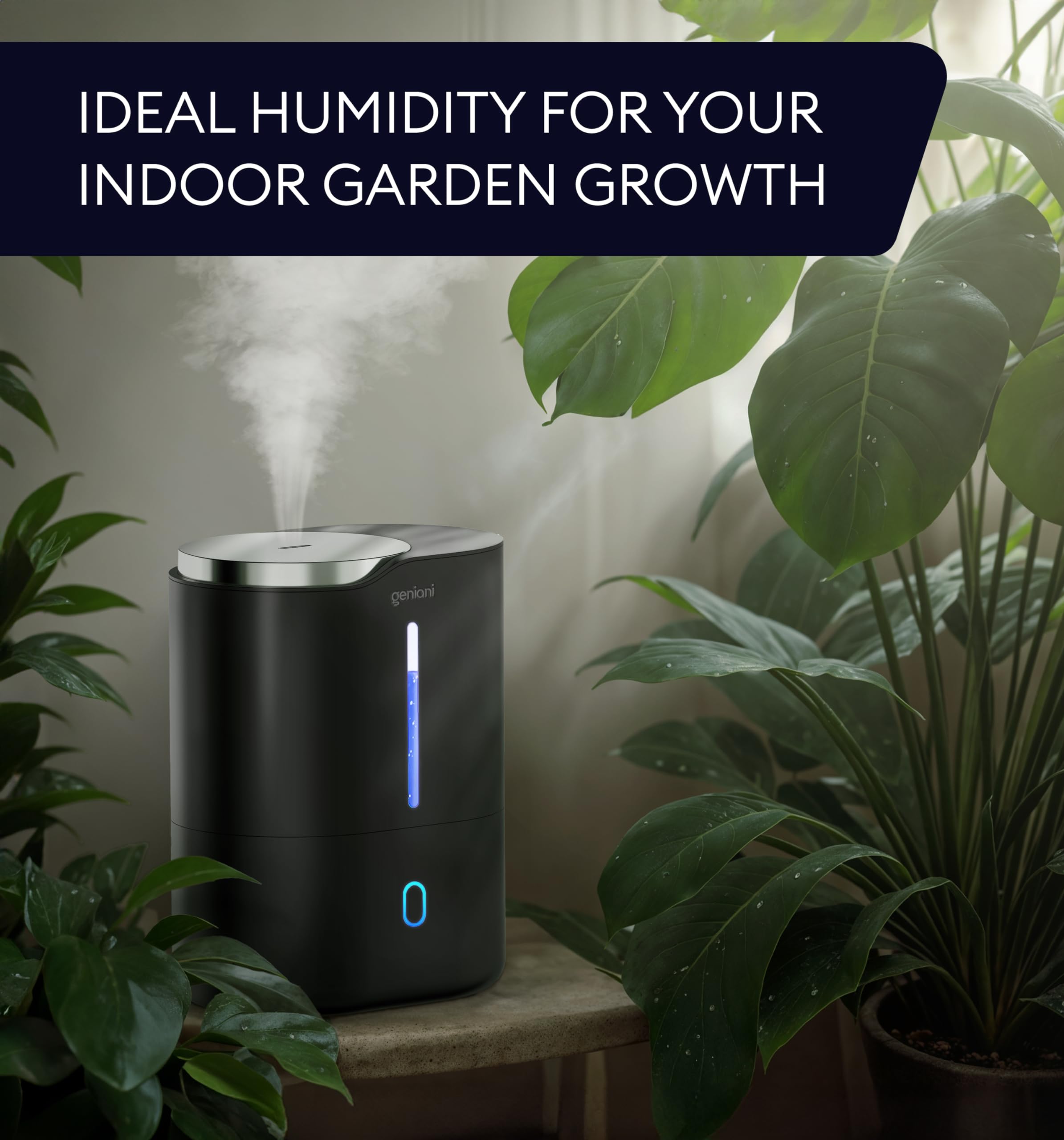 Geniani Cool Mist Air Humidifiers For Bedroom, Plants, And Large Rooms   Quiet Humidifiers For Baby Room With Auto Shut Off & Ni