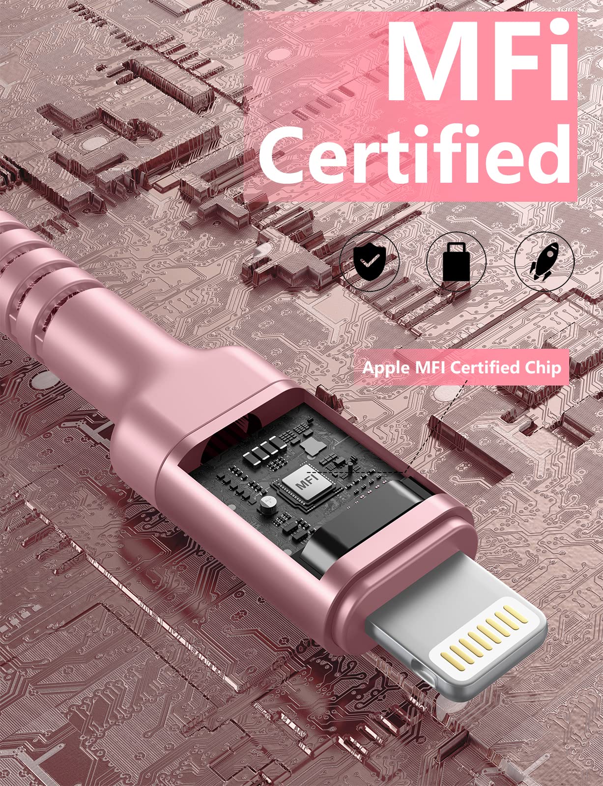 Iphone Charger 6Ft 2Pack, Lightning Cable [Apple Mfi Certified] Iphone Fast Charging Cord Compatible With Iphone 14/13/12/11 Pro