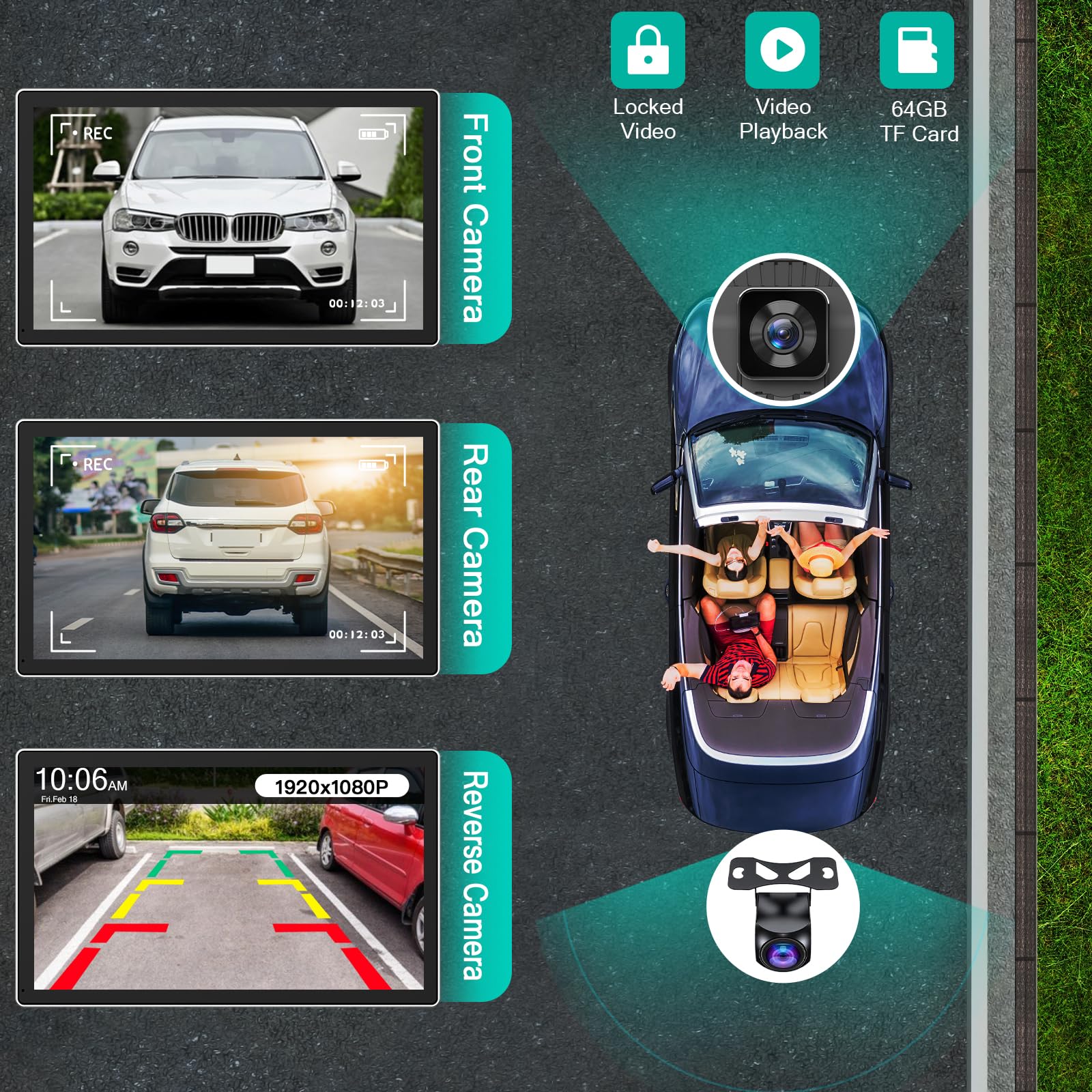 Madoec Portable Apple Carplay Screen For Car, 9'' Wireless Apple Carplay & Android Auto,4K Dash Cam,1080P Backup Camera Dvr,Car