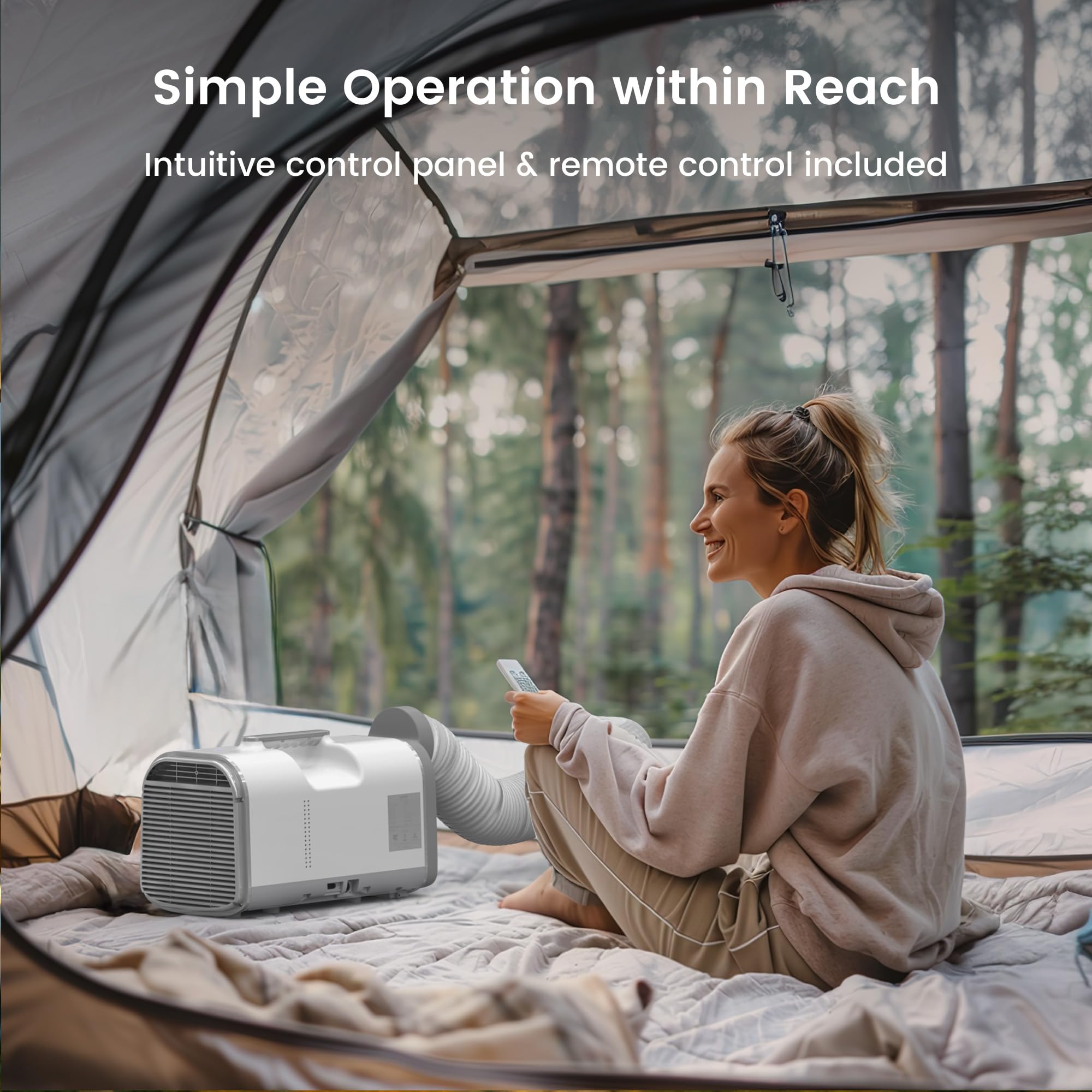 Waykar 4500 Btu Tent Air Conditioner - Portable Air Conditioner With Cooling, Dehumidifying & Fan Functions, Covers Up To 130 Sq