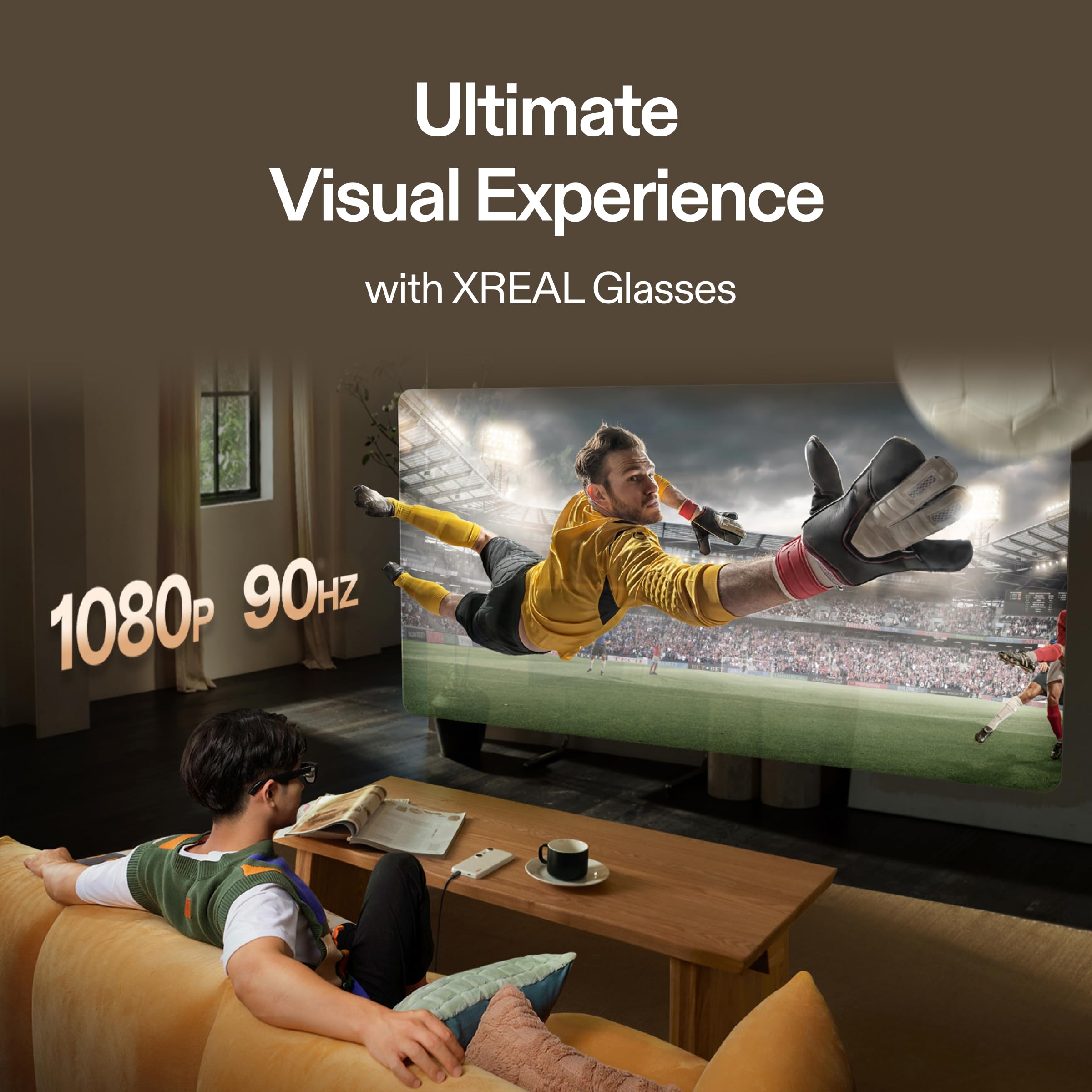 XREAL Beam Pro AR Glasses - Spatial Computing, FHD 1080p, 3D Cameras, Android 14, 8G+256G, White, Compatible with Google Play Store