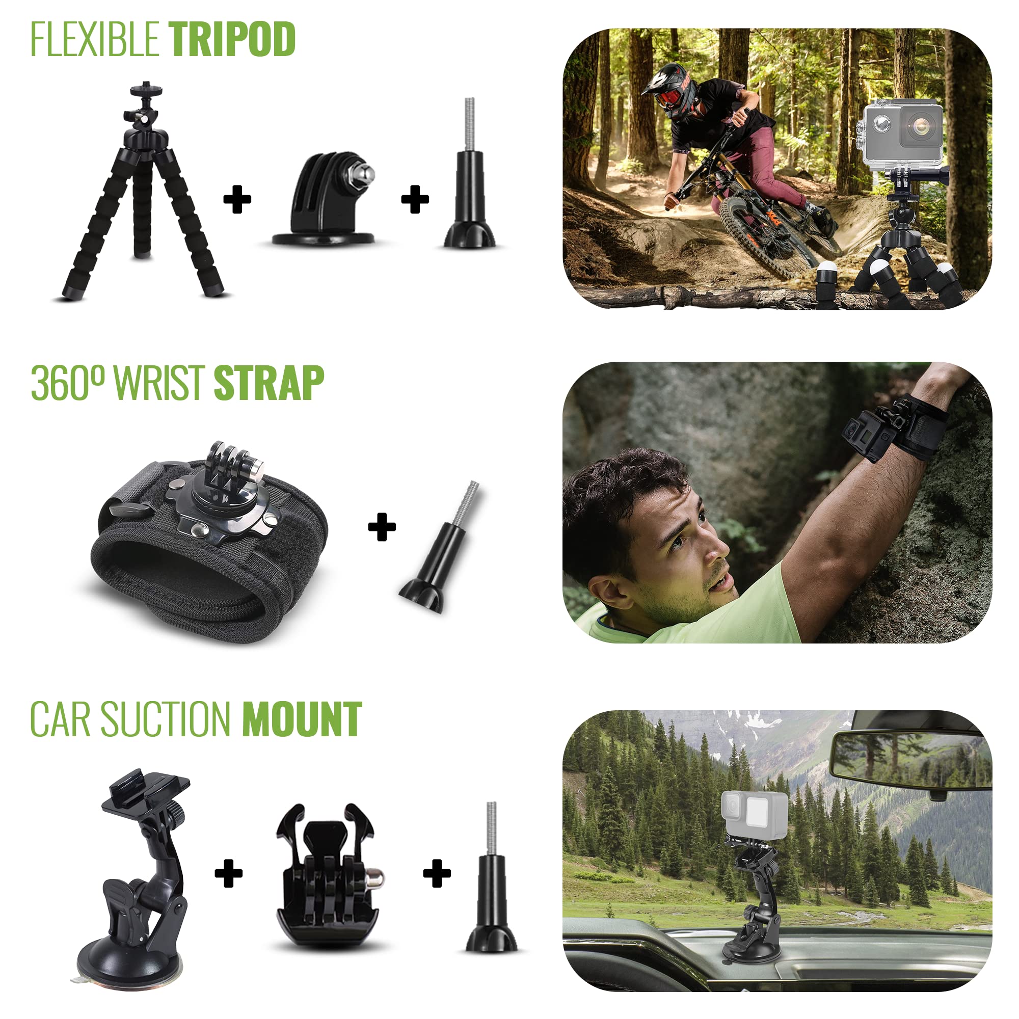 Diginerds 50 In 1 Action Camera Accessory Kit Compatible With Gopro Hero11/10/9/8/7/6/5, Gopro Max, Gopro Fusion, Insta360, Dji