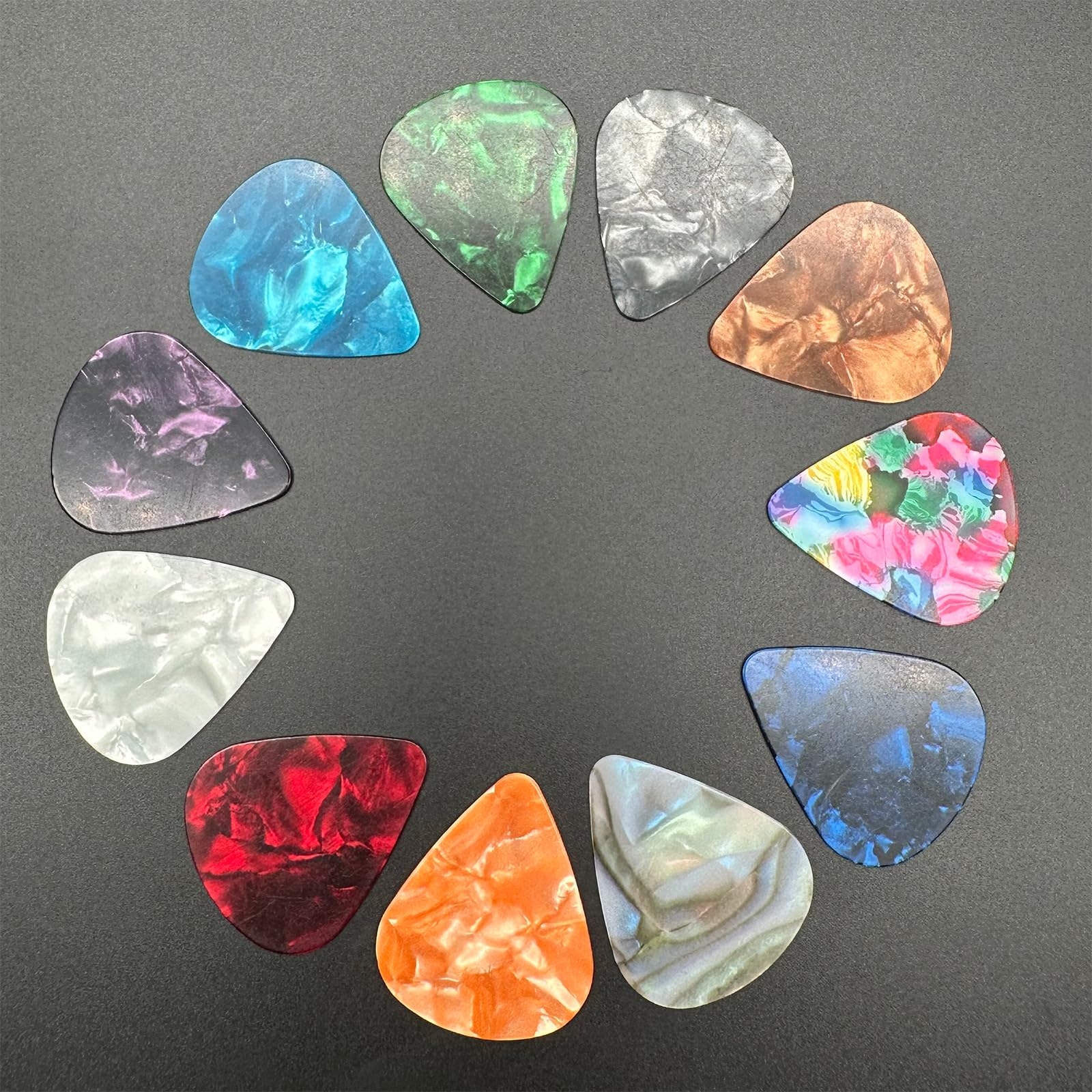 Harpfeas 60 Pcs Guitar Picks, 3 Different Thickness Abstract Art Colorful Celluloid Guitar Pick Plectrums For Bass, Electric, Ac