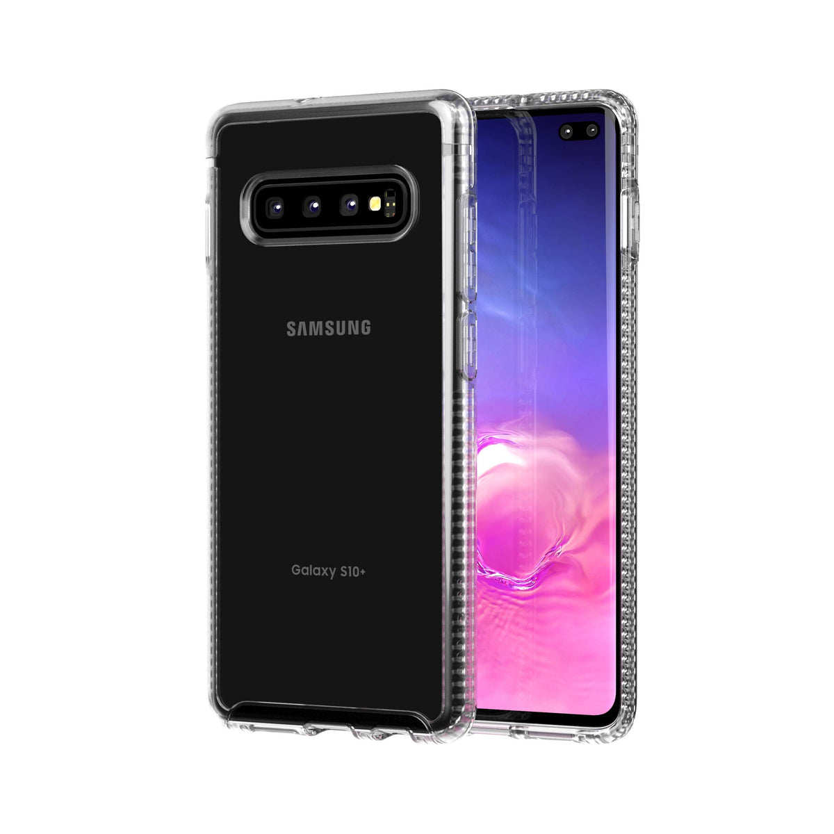 Tech 21 Protective Samsung Galaxy S10 Plus Case Ultra Thin Back Cover with BulletShield Protection - Pure Clear - Transparent