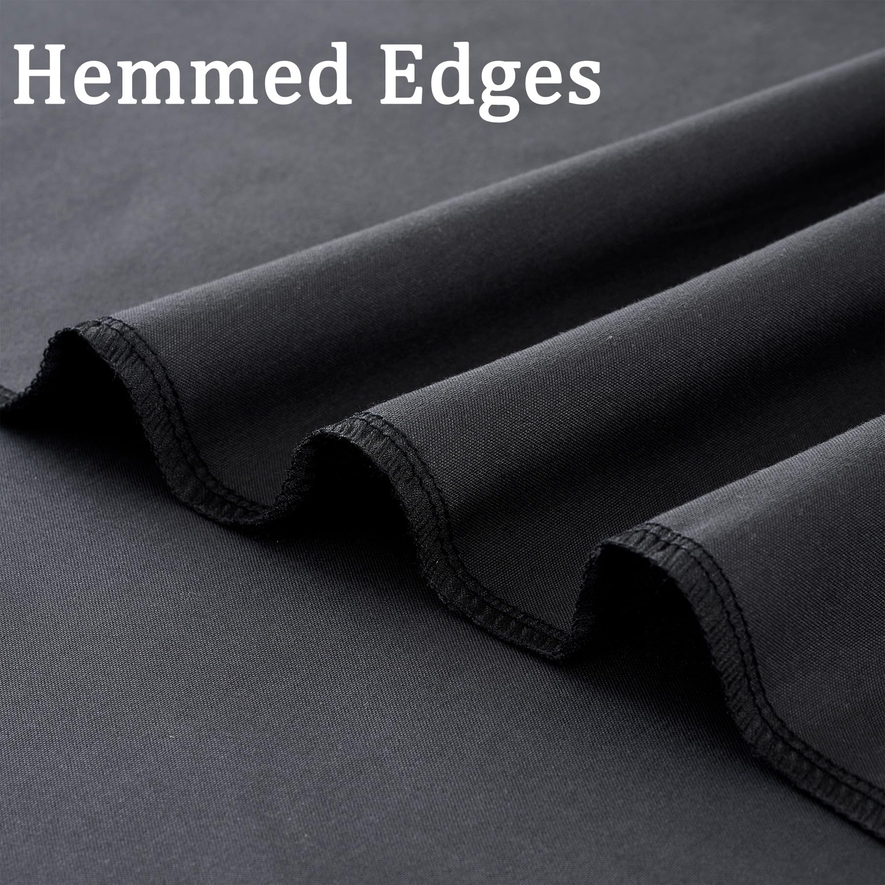 20Ft X 10Ft Black Backdrop Curtain Panels For Parties, Thick Wrinkle Resistant Polyester Wedding Backdrop Drapes For Birthday Ph