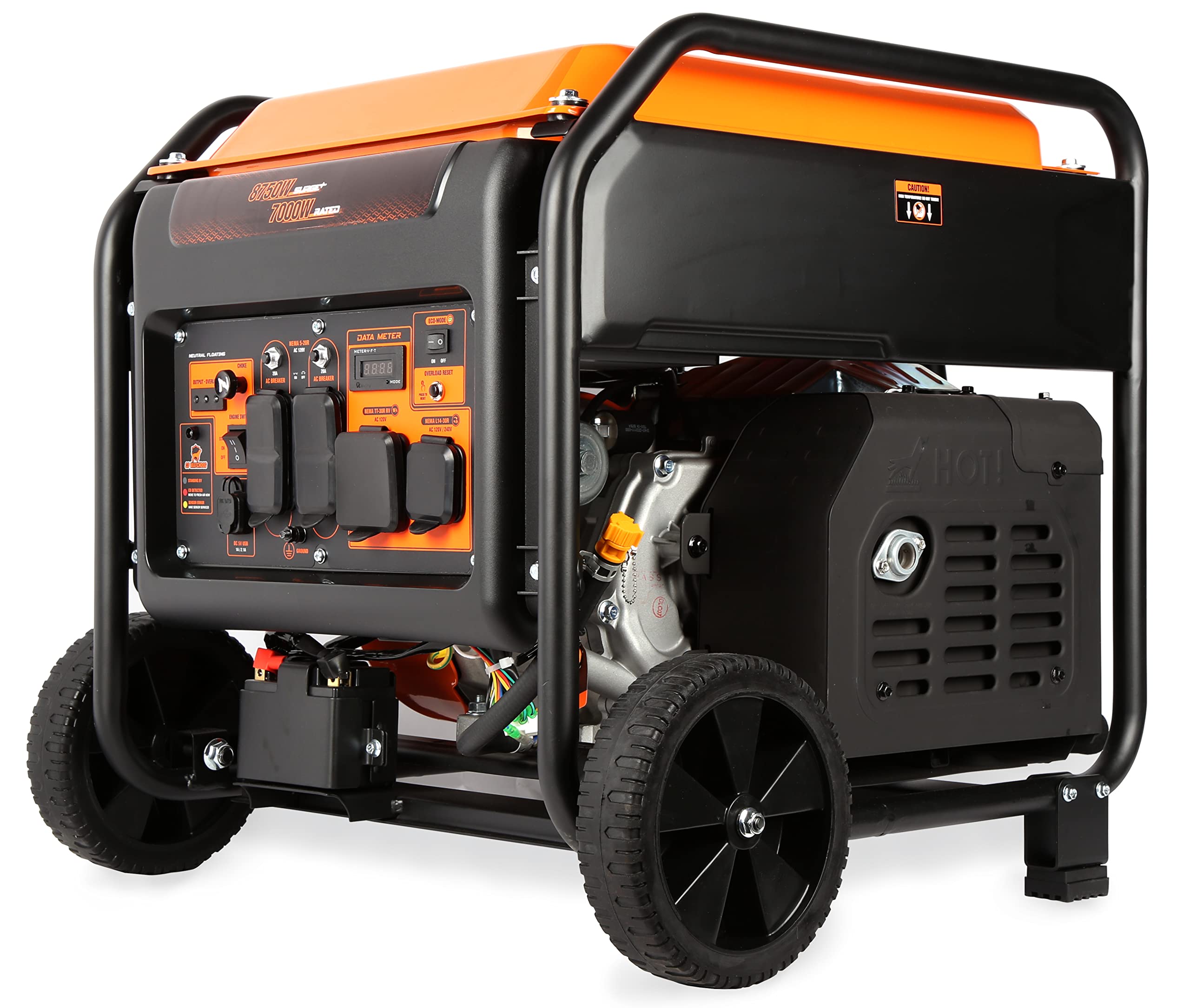 Wen Gn875Ix 8750-Watt Rv And Transfer-Switch-Ready 120V/240V Electric Start Open Frame Inverter Generator With Co Shutdown Senso