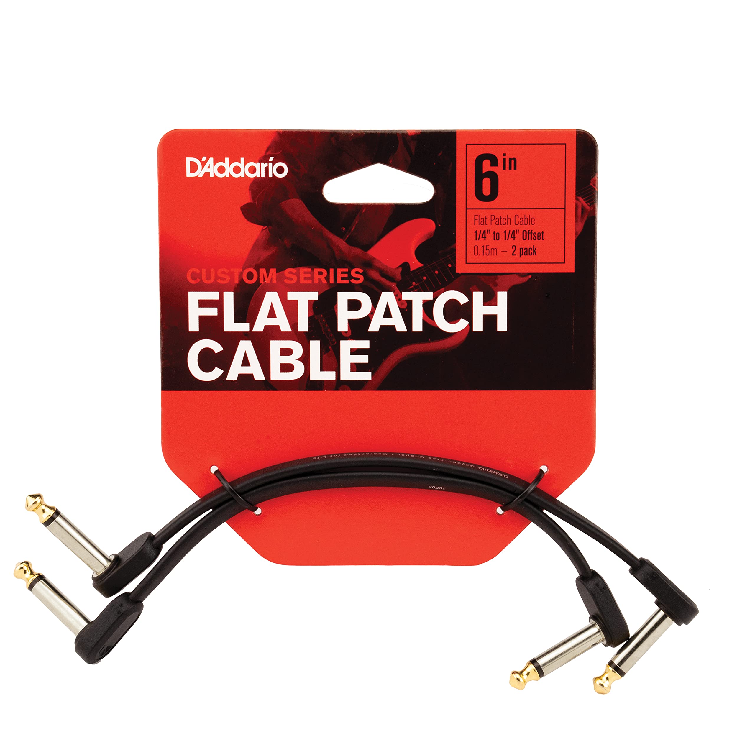 D'Addario Accessories Instrument Cable, 1/4'', Flat Offset, 6 In (Pw Fprr 206Os)