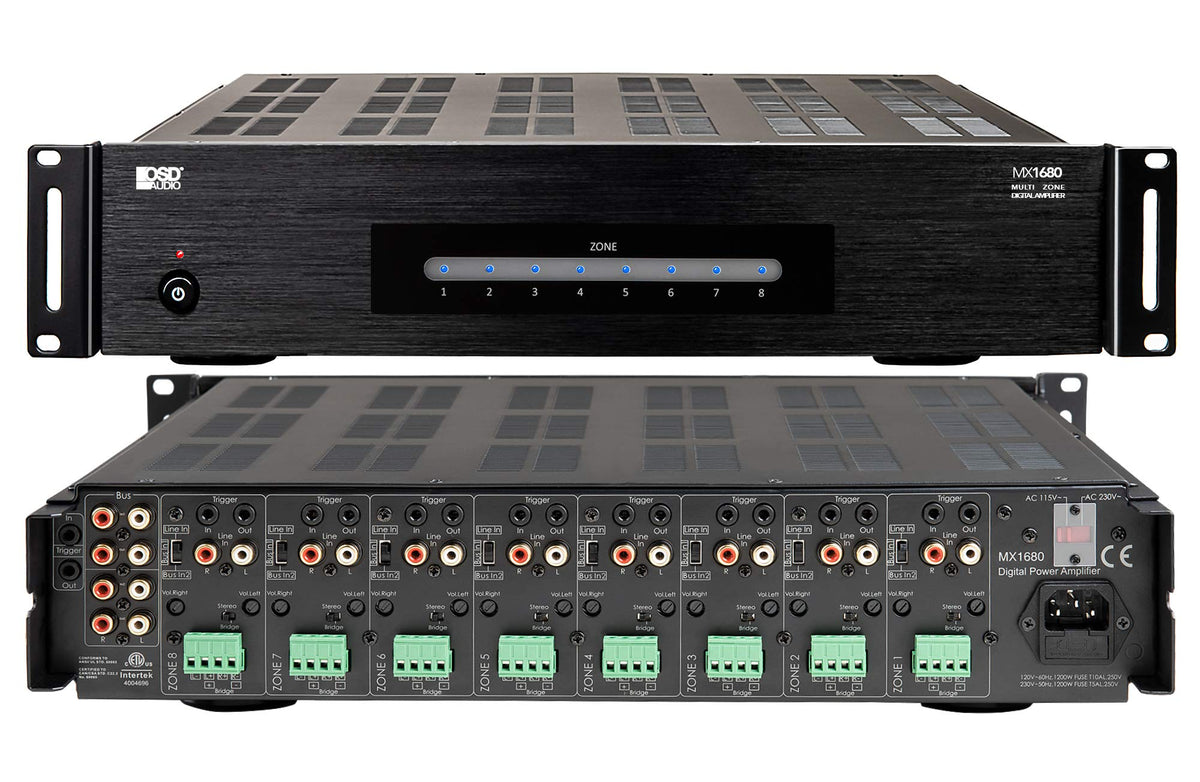 Osd Audio 8 Zone 16 Channel Digital Amplifier, 80W/Channel, Distributed Audio & Home Theater   Mx1680
