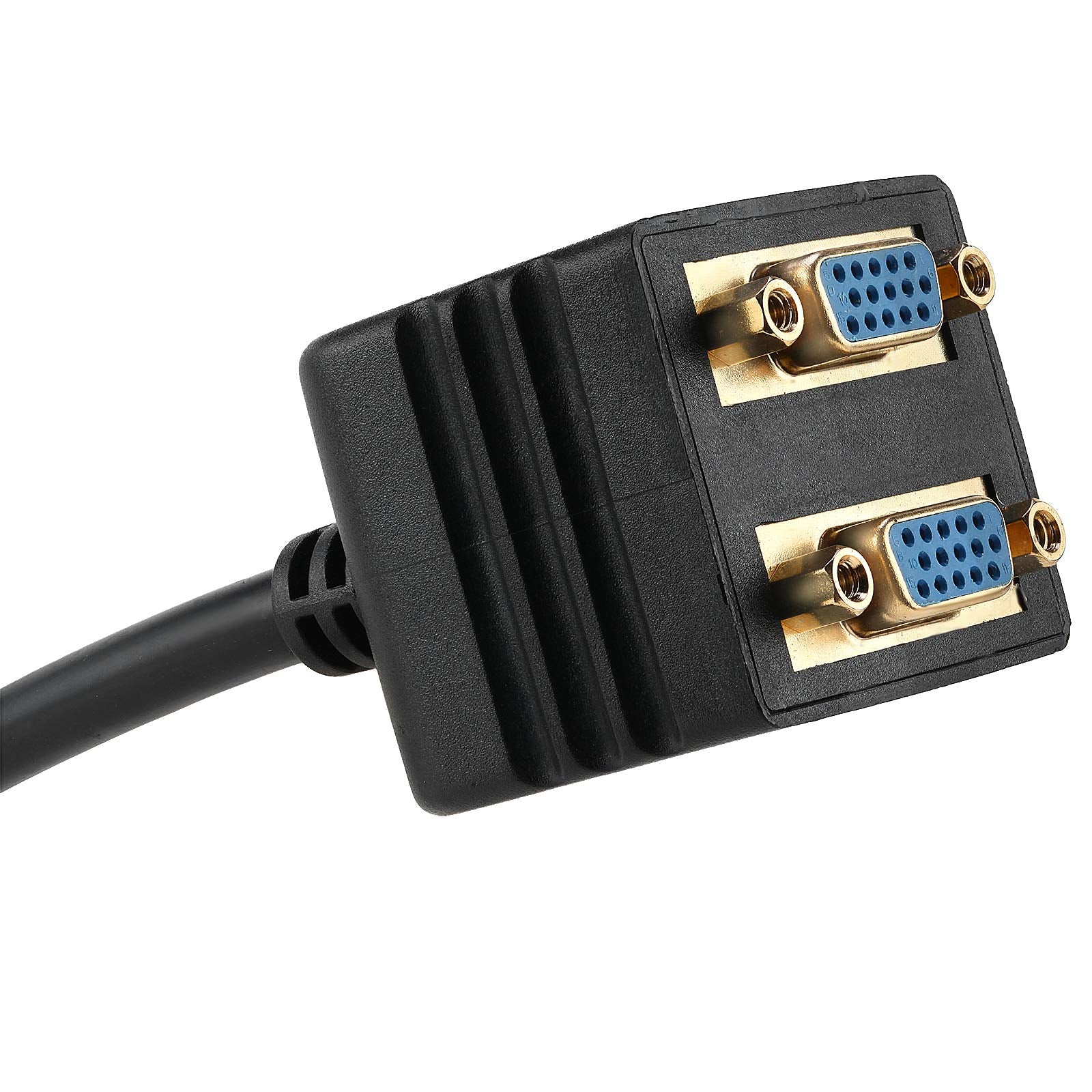 Mxtechnic Vga Splitter Cable 1 Male To 2 Female Adapter Monitor Y Splitter Cable 25Cm Black Can'T Connect Two At The Same Time (