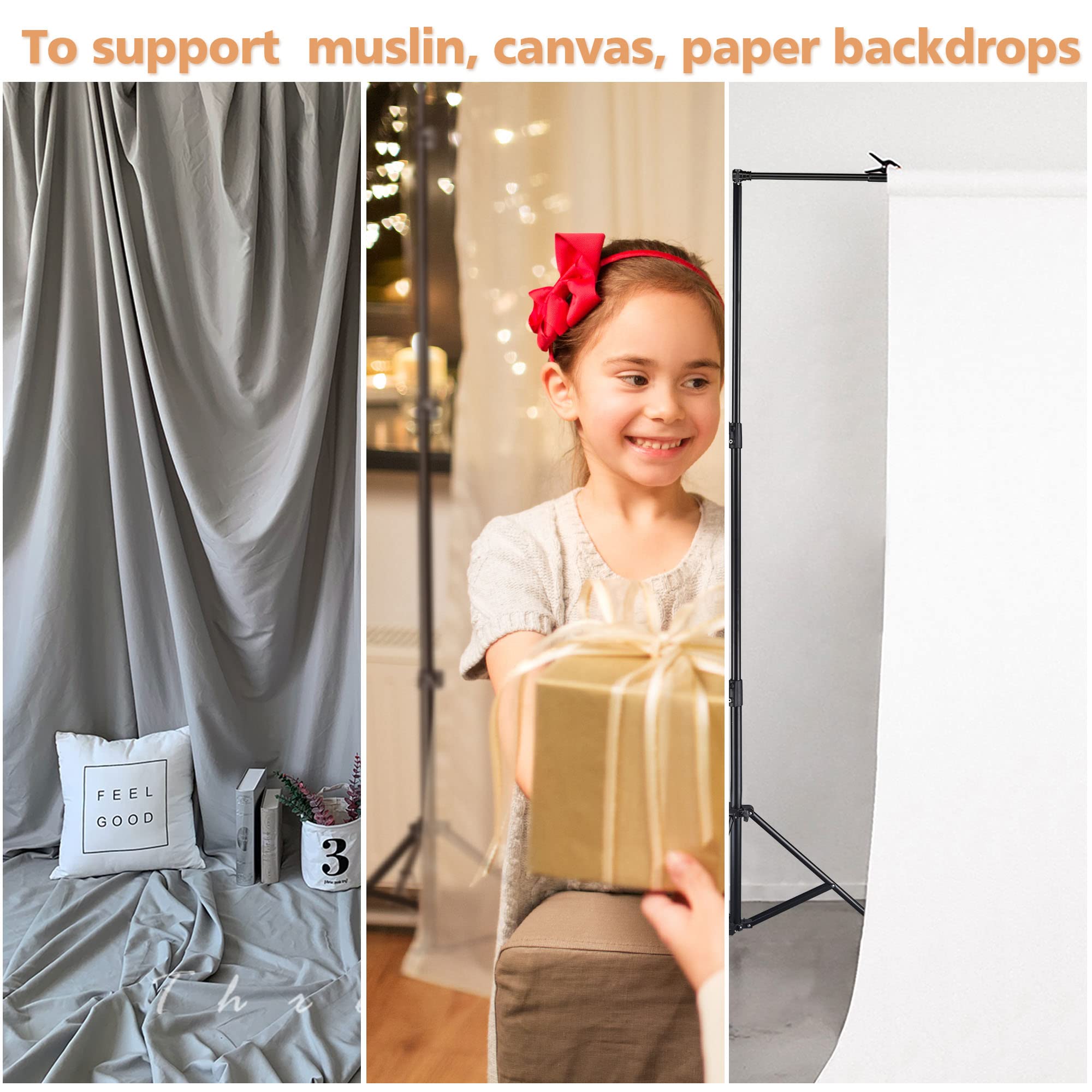 Aw 9.5X10 Ft Photo Backdrop Stand Telescopic Crossbar Support System With 1X Carry Bag 12X Muslin Clips 8X Clamps For Photo Vide