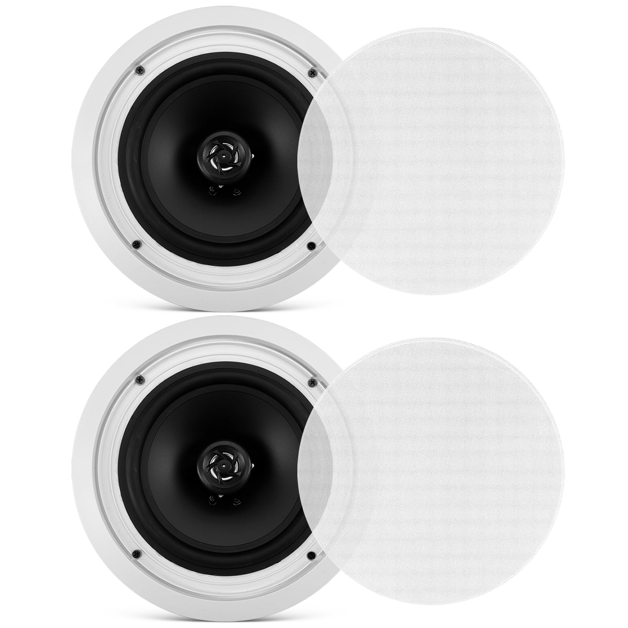 Pyle 8    Ceiling Wall Mount Speakers   Pair Of 2 Way Midbass Woofer Speaker 70V Transformer Directable 1    Titanium Dome Tweet