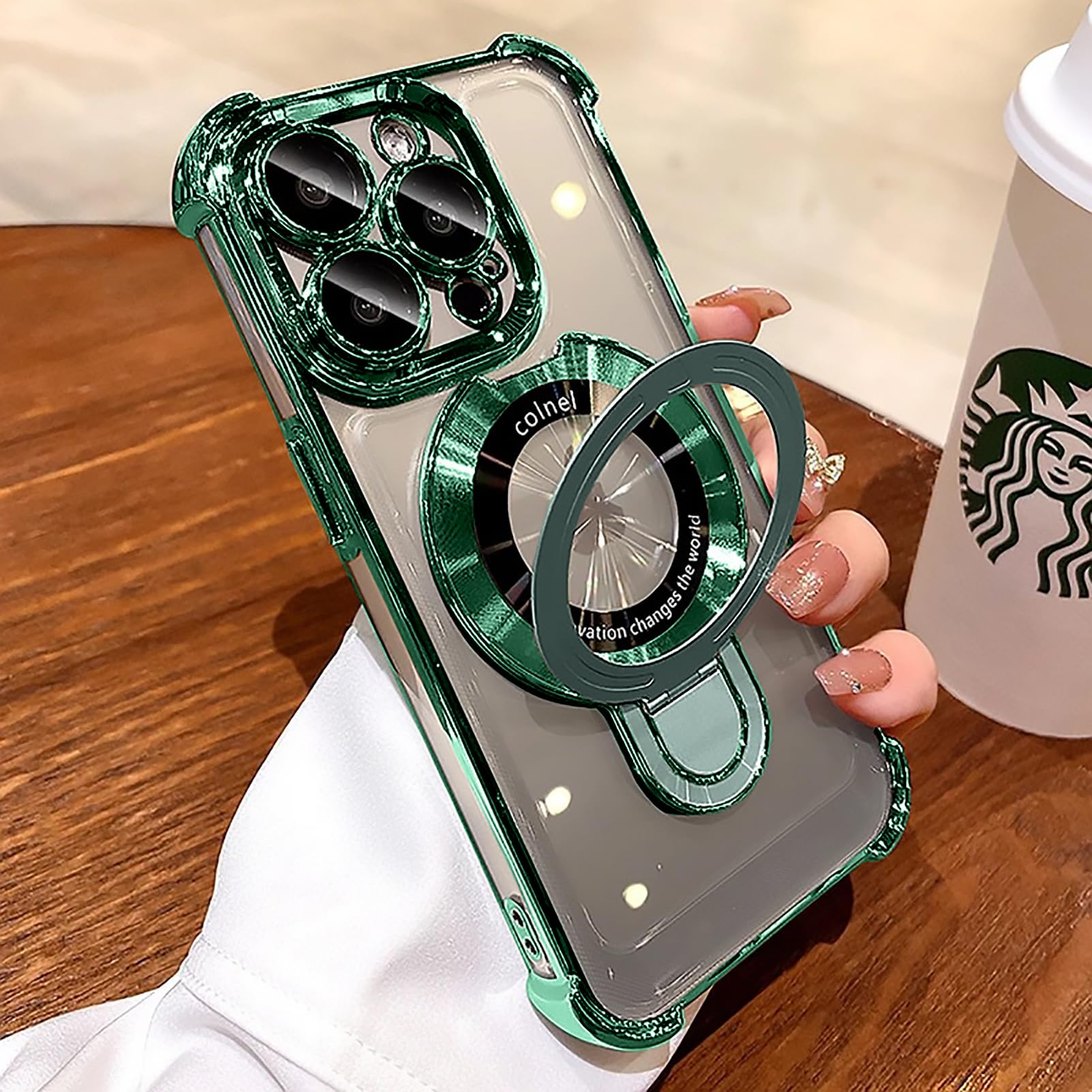 Uioeua For Iphone 14 Pro Case With Magnetic Ring Stand,[Compatible With Magsafe] Four Corners Shockproof [Military Grade Drop Pr