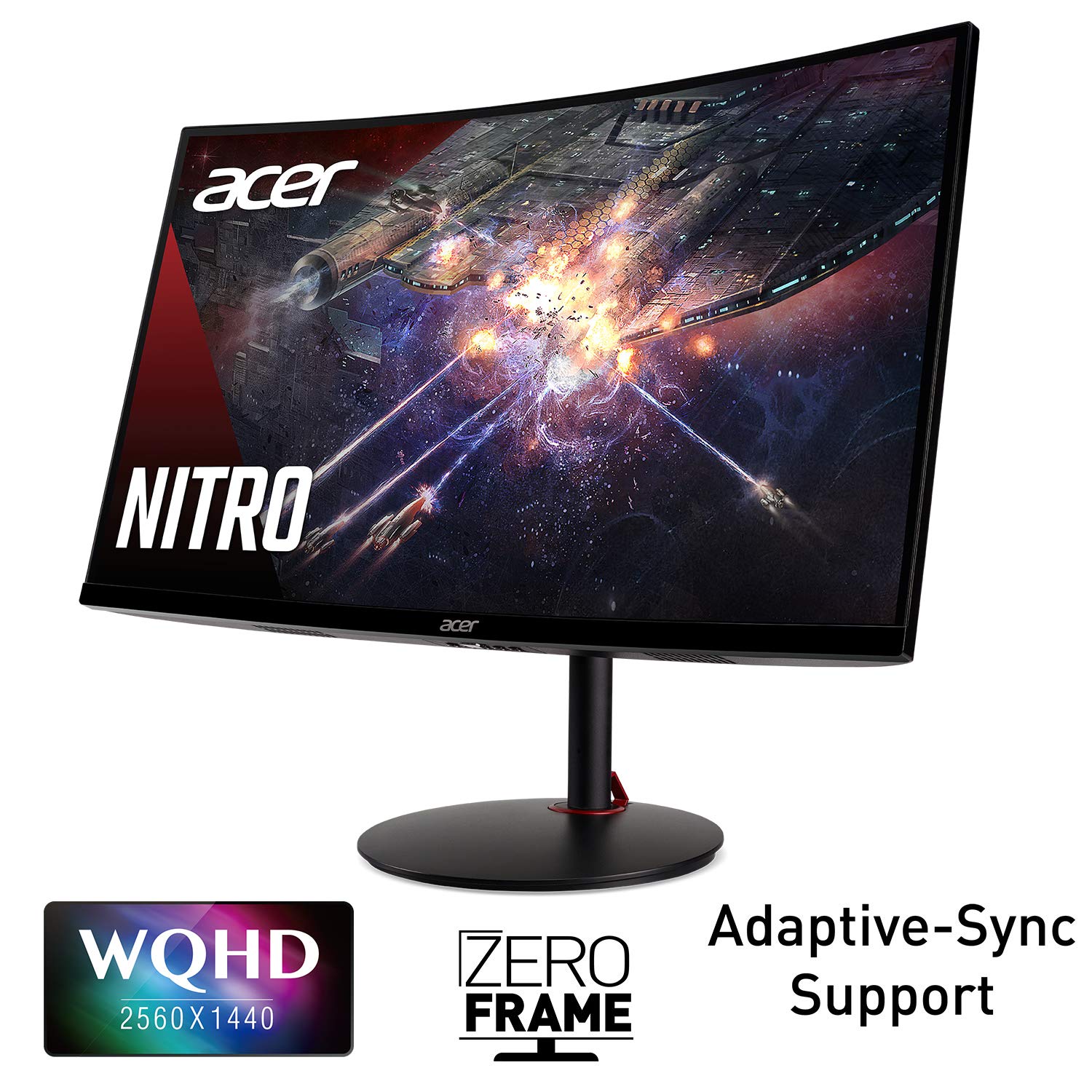 Acer Nitro Xz270U Pbmiiphx 27'''' 1500R Curved Wqhd (2560 X 1440) Va Zero Frame Gaming Monitor With Adaptive Sync Technology, 16