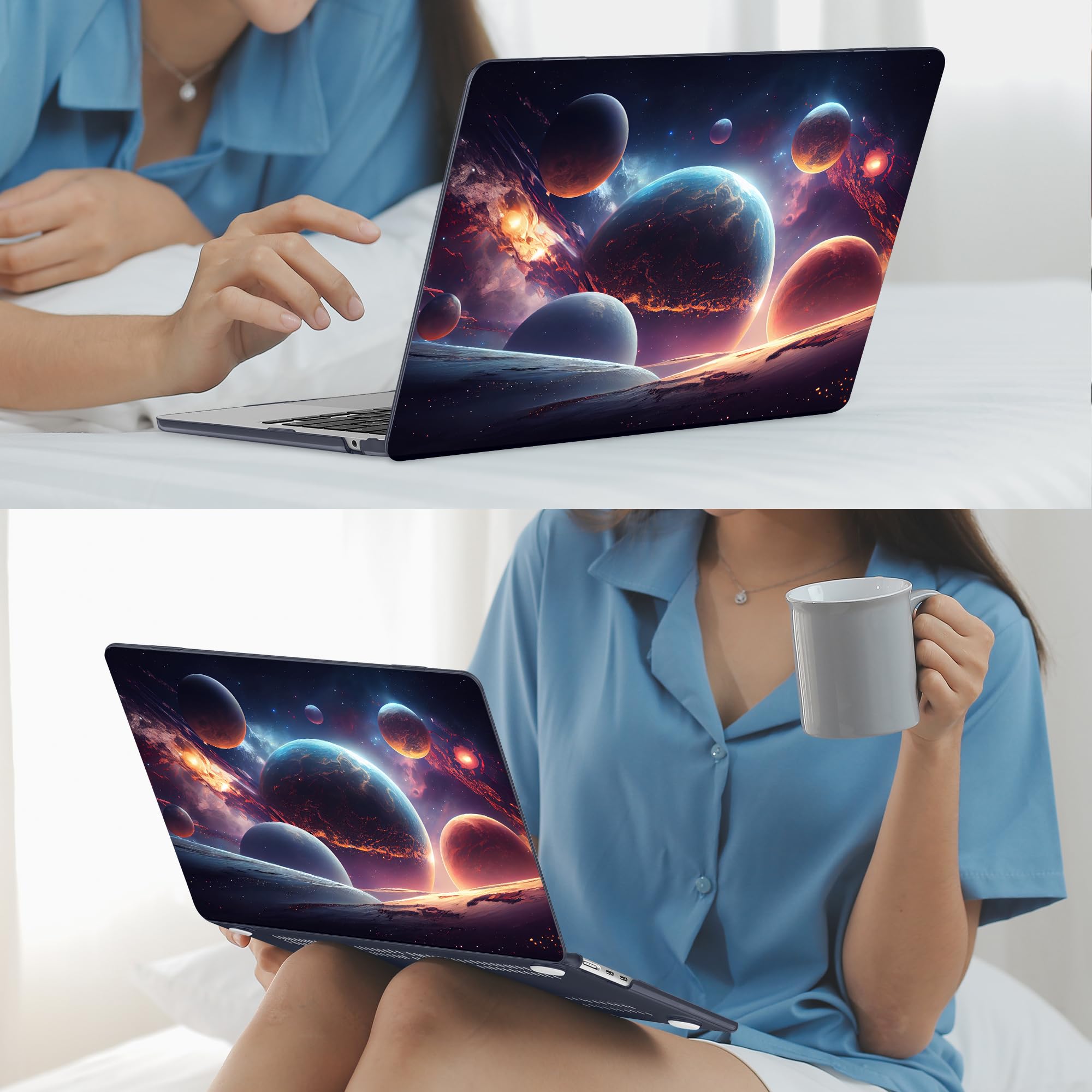 Mektron For 2024 M3 Macbook Air 13.6 Inch A3113 Case Compatible 2022 2023 A2681 M2 Chip With Liquid Retina Display Touch Id, Pri