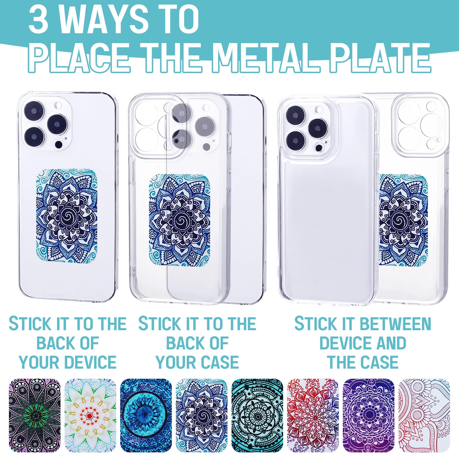 Weewooday 8 Pcs Phone Magnet Car Metal Mount Plate For Cell Holder Compatible With Magnetic Car Mounts Replacement Sticker(Novel