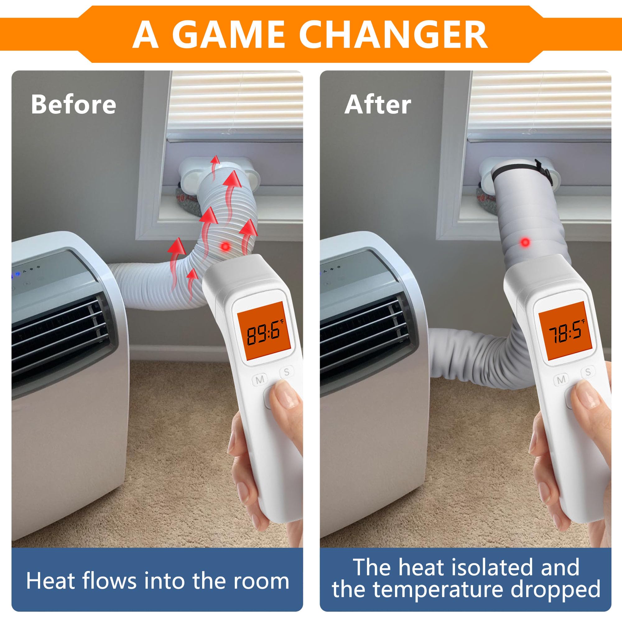 Portable Ac Hose Insulation Sleeve Set Of 2, Portable Air Conditioners Insulated Hose Cover Wrap, Fit 5'' & 5.9'' Diameter Exhau