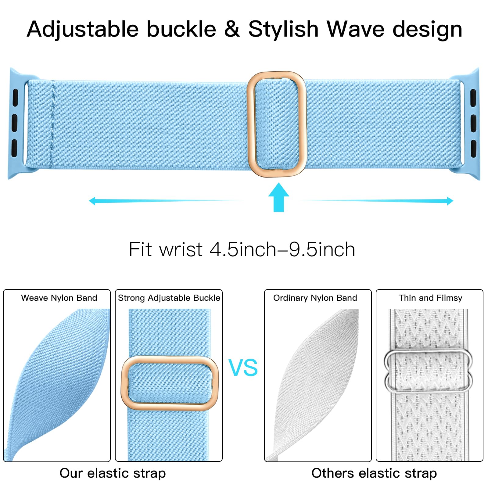 Lerobo Compatible With Apple Watch Band 40Mm 41Mm 38Mm 42Mm For Women Men Ultra 2 49Mm 45Mm 44Mm Se Sport Band Stretchy Nylon So