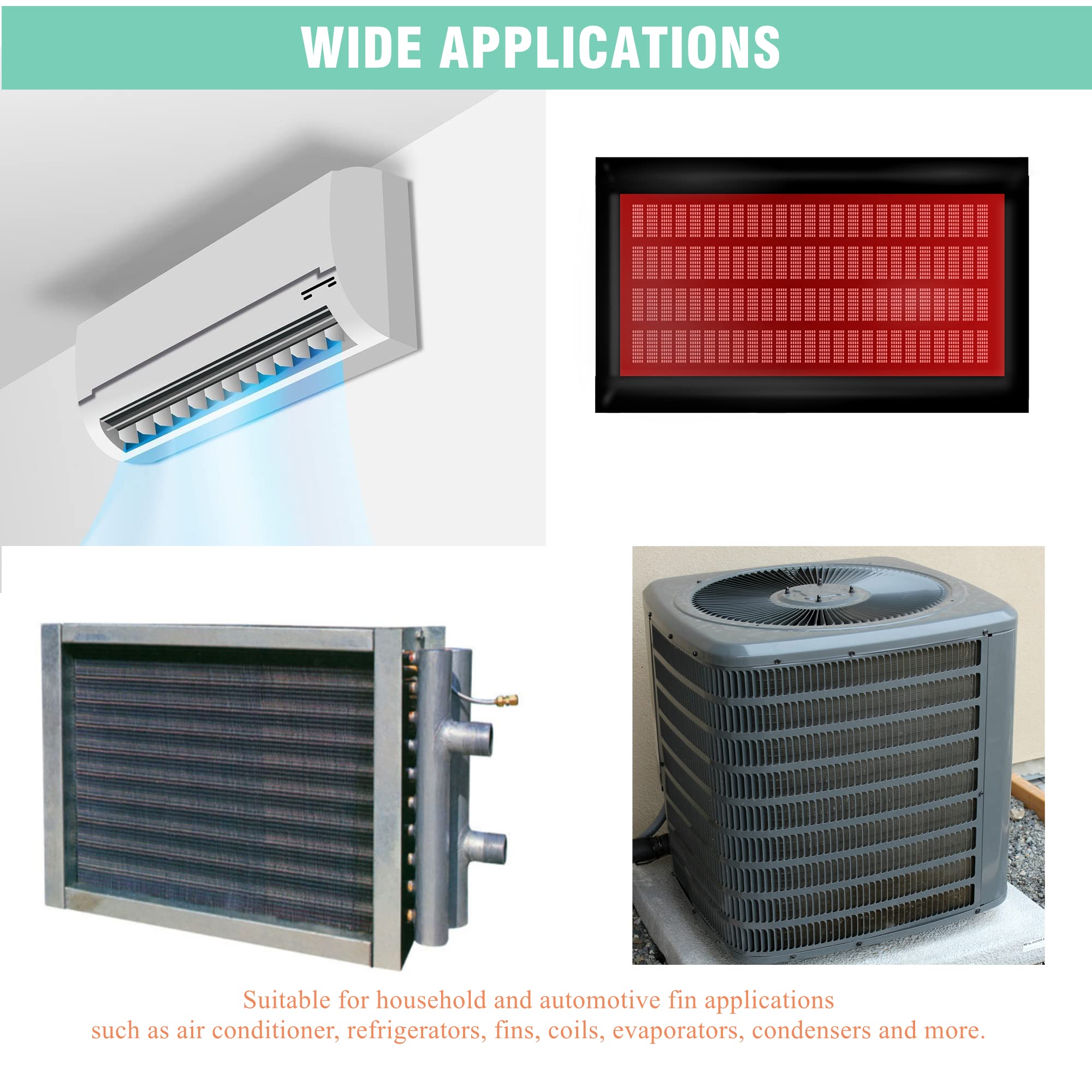 Lonchdan 2Pcs Air Conditioner Fin Comb Cleaner Kit Ac Coil Cleaning Brush Condenser Fin Straightener Ac Evaporator Comb Radiator