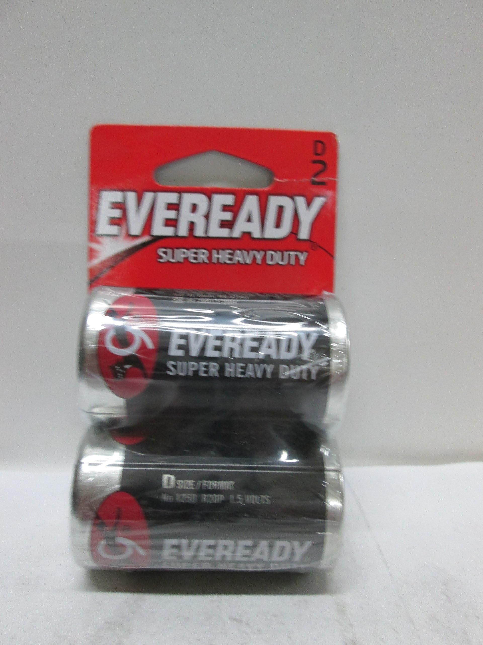 Eveready Super Heavy Duty D 1.5V Batteries   2Pack