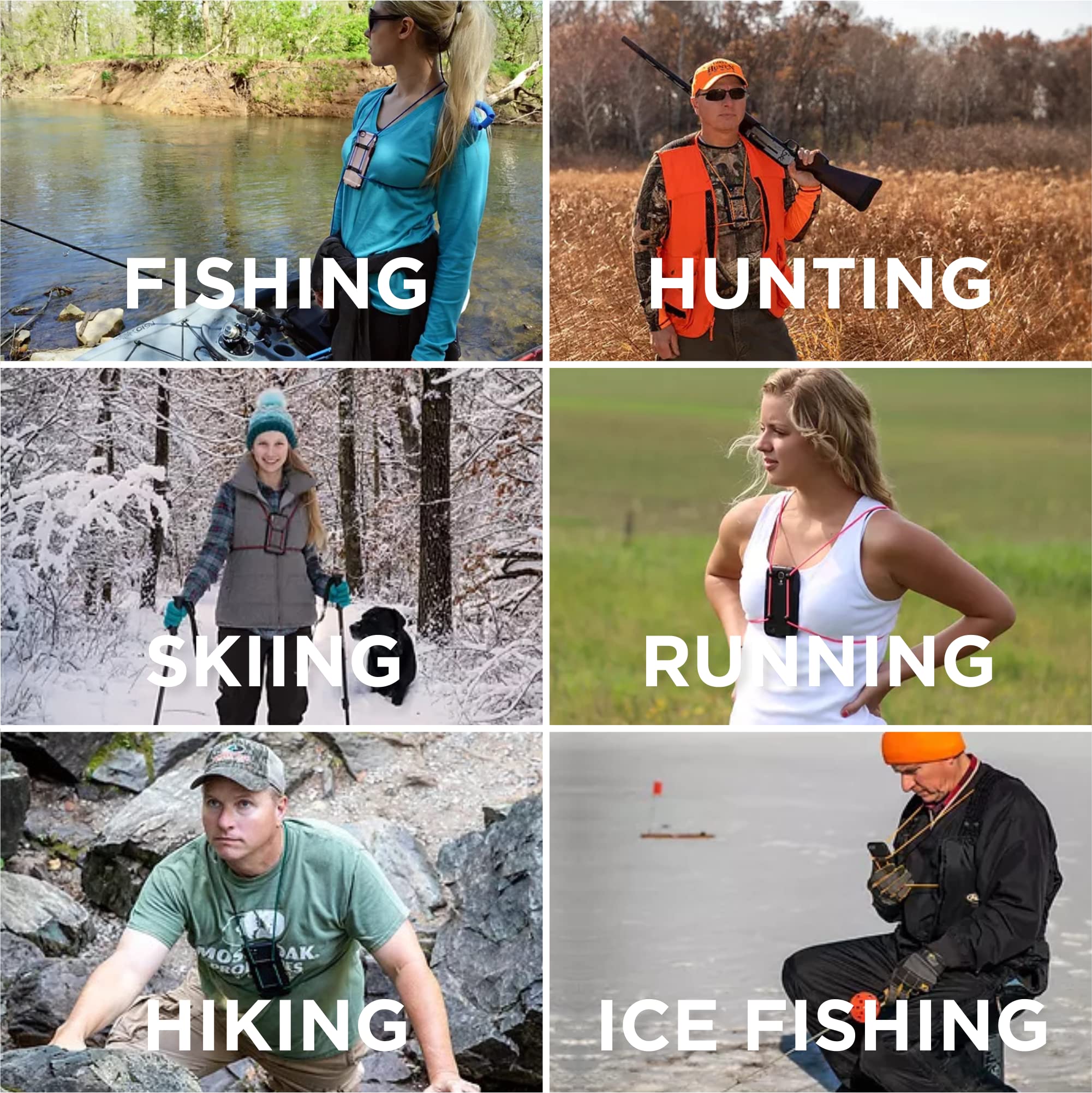 Rooster Wrap Blue   Retractable Cell Phone Holder   Mobile Phone Chest Mount   Universal Cell Phone Accessory   Smart Phone Harn