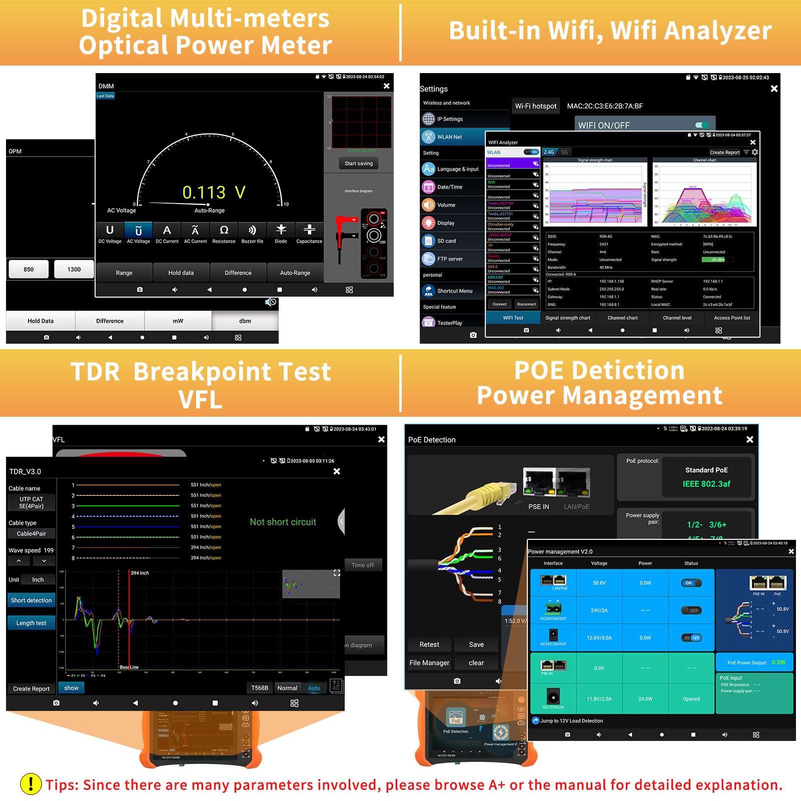 Rsrteng X9-Movtadhs Cctv Tester,8K 32Mp 12Mp Ip Camera Tester,4K 8Mp Tvi/Cvi/Ahd/Sdi/Cvbs Cctv Monitor Support Dmm, Opm, Vfl, Td