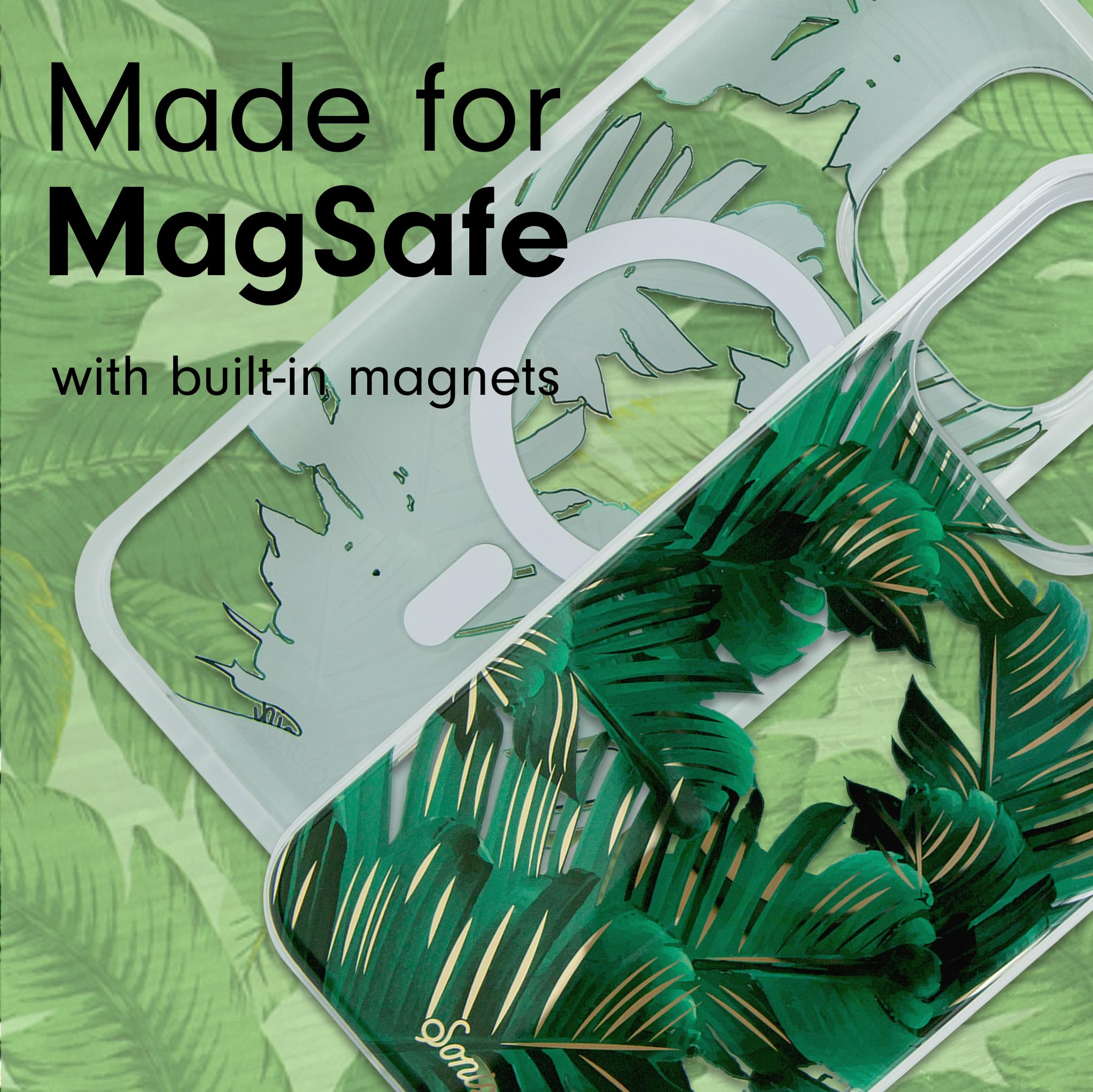 Sonix Case For Iphone 15 Pro Max | Compatible With Magsafe | 10Ft Drop Tested | Bahama Palm Leaves