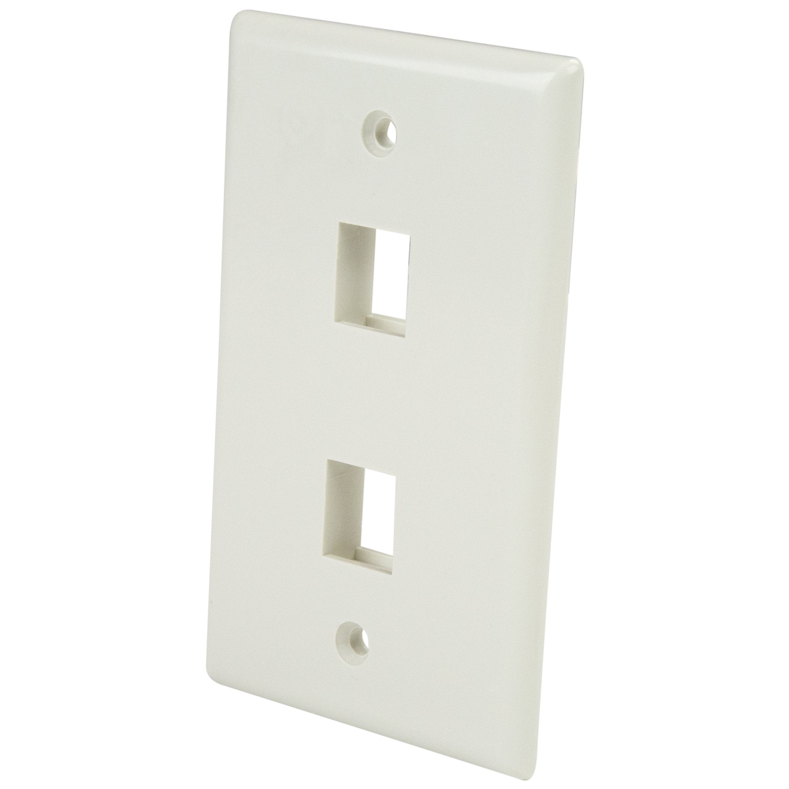 Dual Outlet Rj45 Universal Wall Plate White - Plate2Wh - 2 Years Warranty - Incl