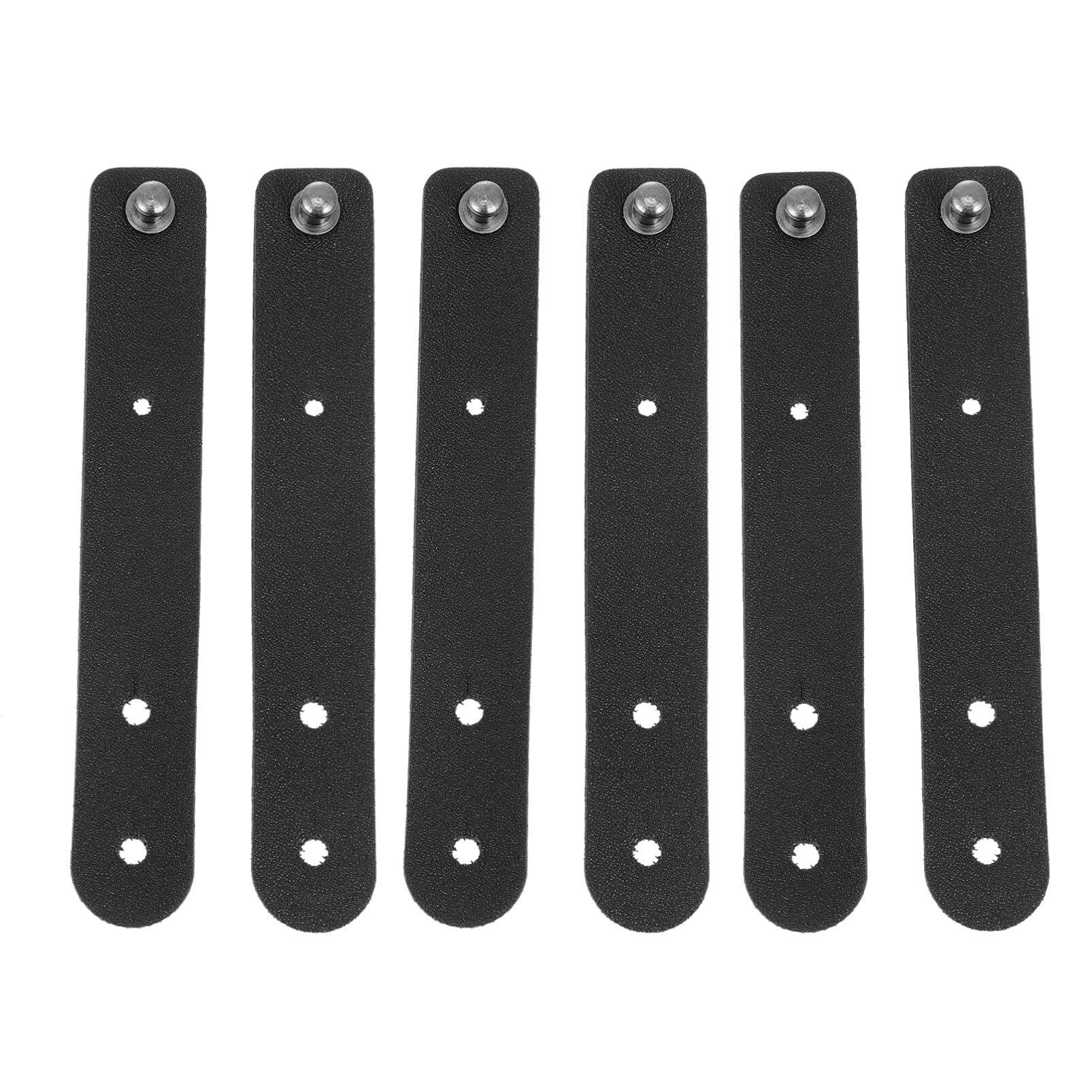 Uonlytech 6Pcs Leather Buckle Winder Pc Cables Zip Tie Desk Cord Holder Cable Tie Holder Data Line Supplies Cable Straps With Sn