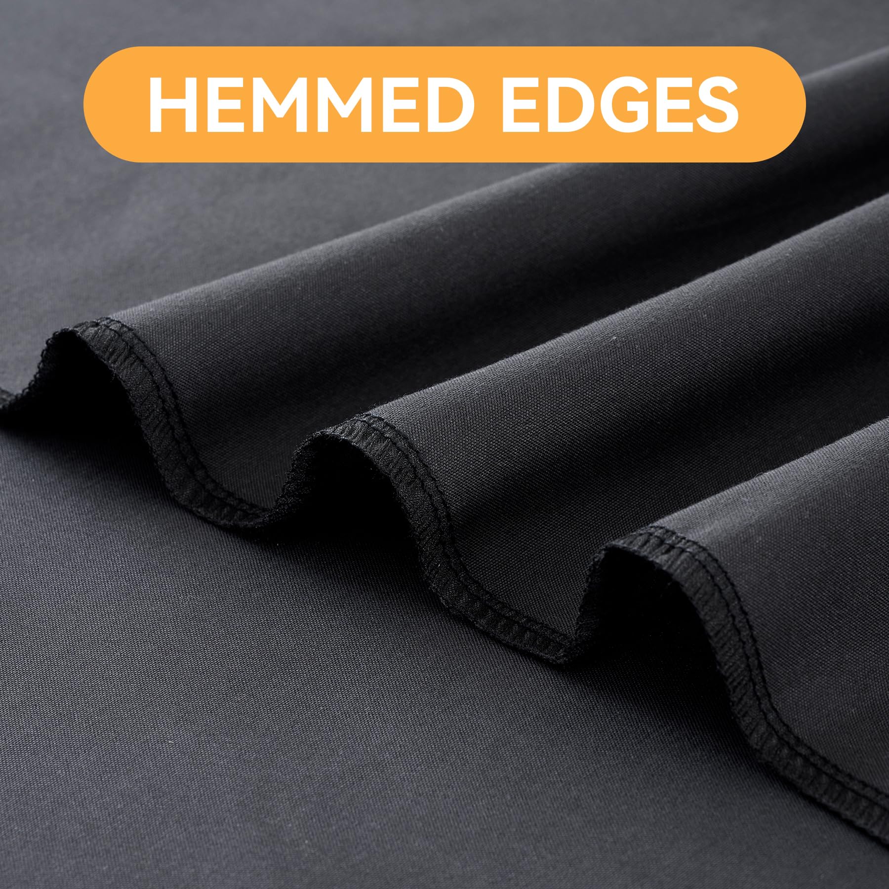 40X10Ft Black Backdrop Curtains For Party, 8 Panels 5X10Ft Thick Polyester Backdrop Drapes, Wrinkle Resistant Photography Backgr