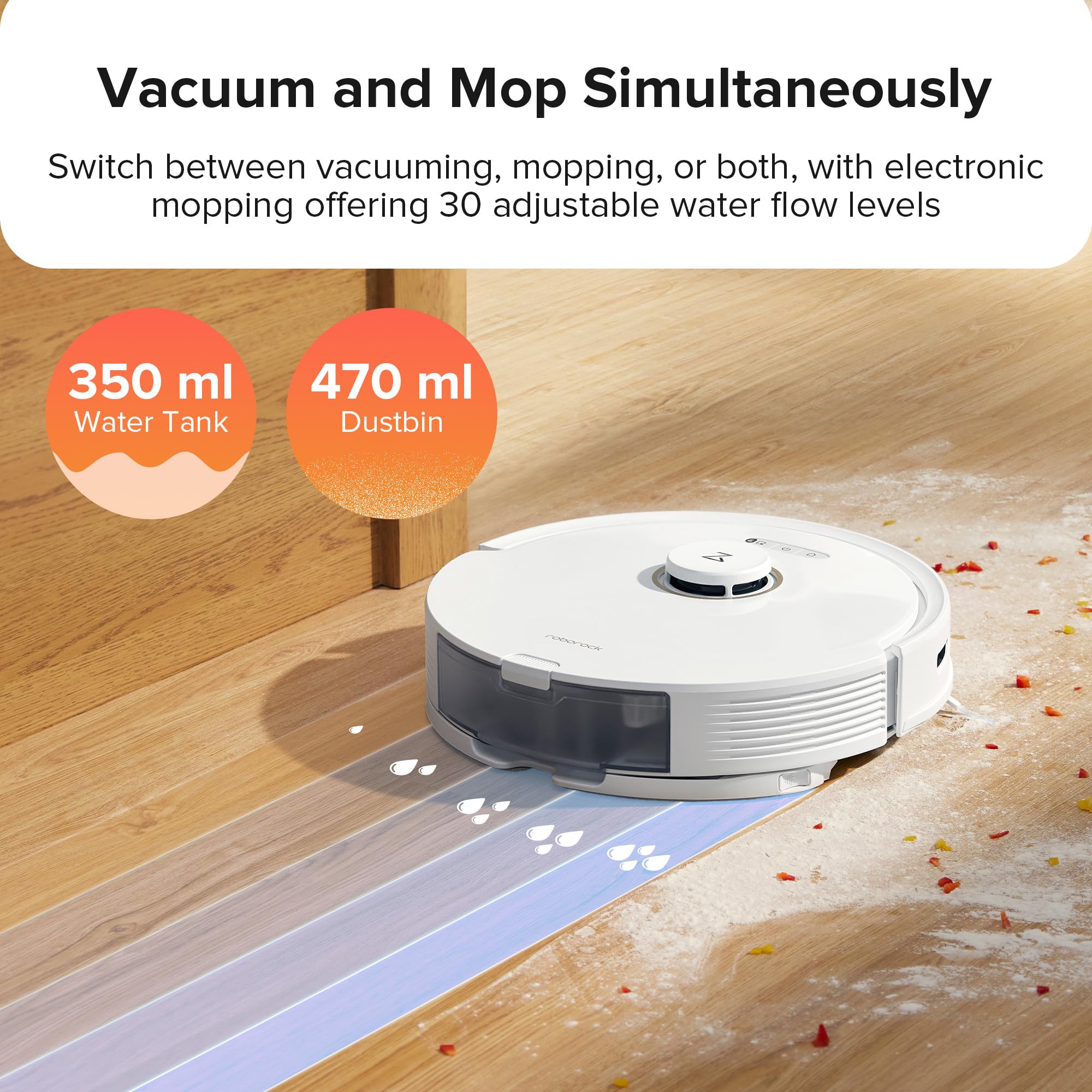 Roborock Q8 Max Robot Vacuum And Mop Cleaner, Duoroller Brush, 5500Pa Strong Suction, Lidar Navigation, Obstacle Avoidance, Mult