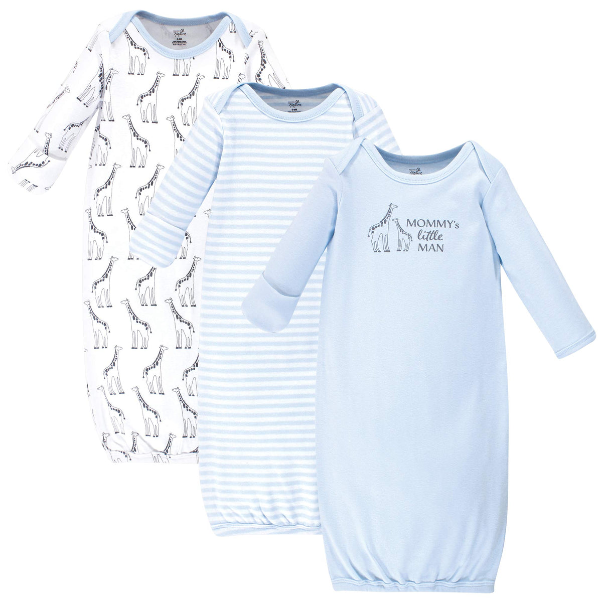 Touched By Nature Unisex Baby Organic Cotton Gowns, Giraffe, 0 6 Months