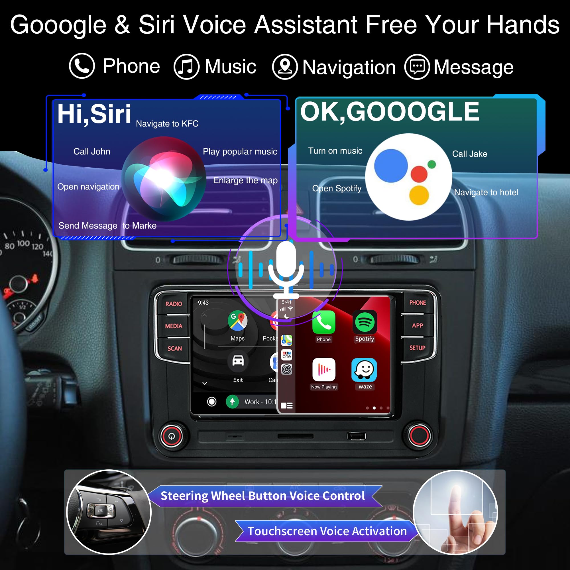 Scumaxcon 6.5 Car Stereo Rcd360 Proii Rcd330 Carplay Android Auto Bluetooth Usb Sd Rvc Fm For Vw Golf Mk5 Mk6 Passat Jetta Cc Eo